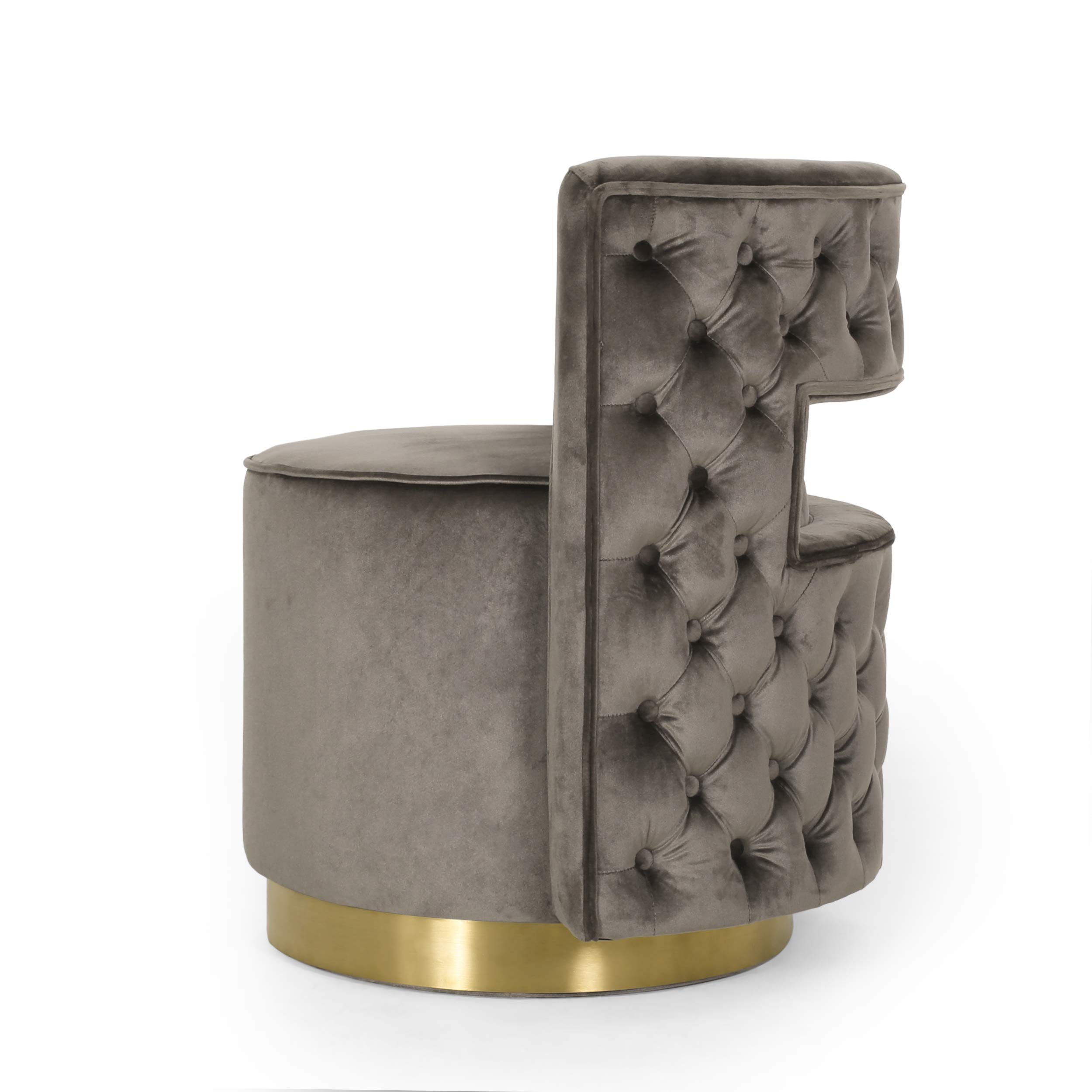 Christopher Knight Home Cardan Club Chair - Gray & Copper Upholstered Accent Chair for Living Room, Lounge, or Office