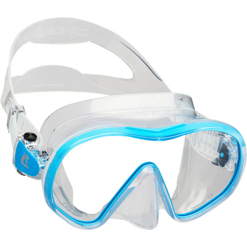 Cressi F Dual Blue/Clear Snorkeling Mask - Anti-Fog, Comfort Fit for Scuba Diving & Swimming - Perfect for Ocean Adventures & Pool Training