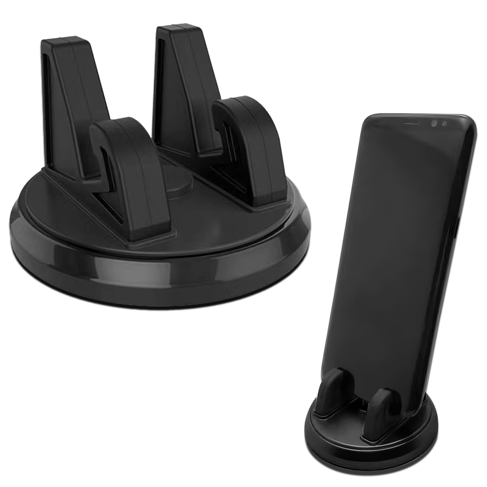 1 PC Universal Car Dashboard Phone Holder - 360° Rotating Phone Mount for Most Cars, SUVs & Vans | Secure Cell Phone Fixing Device | Perfect for GPS Navigation & Hands-Free Driving (Black)