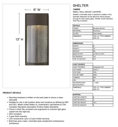 Hinkley Shelter Small Wall Mount Outdoor LED Lantern - Aluminum Fixture with Clear Seedy Glass Shade, Dark Sky Compliant & ADA Approved in Buckeye Bronze Finish - Perfect for Porch, Patio, Garden & Entryway Lighting