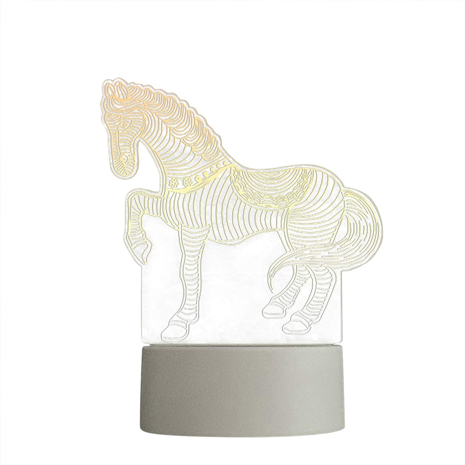 3D Animal Shaped Night Light - White LED Desk Lamp with USB Power, Acrylic Warm Light for Bedroom Decor, Christmas Gift & Home Ambiance (One Size) | Perfect for Kids' Rooms, Nursery Decor & Cozy Bedtime Reading