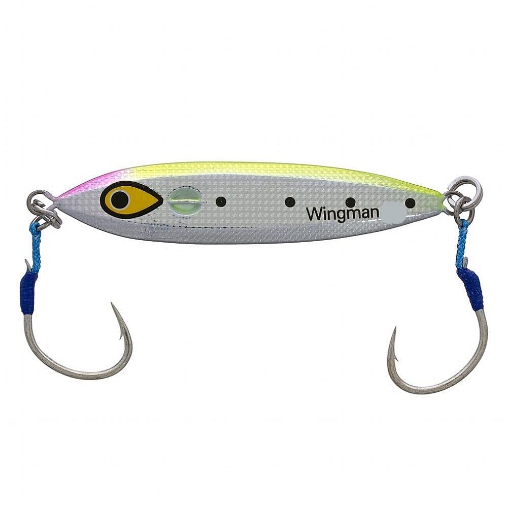 Wingman Slow Fall Jig Fishing Lure - Pink Chartreuse Color, 9Oz/250g - Perfect for Deep Water Bass & Walleye Fishing