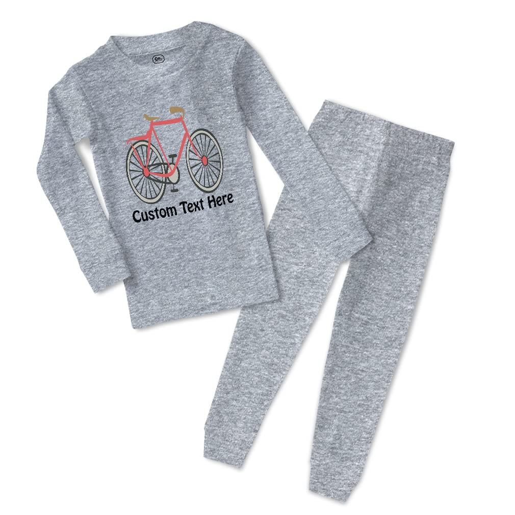 Custom Red Cotton Toddler Pajamas for Boys & Girls - Snug Fit Bicycle Print Sleepwear for Kids | Perfect for Bedtime, Lounging & Playdates