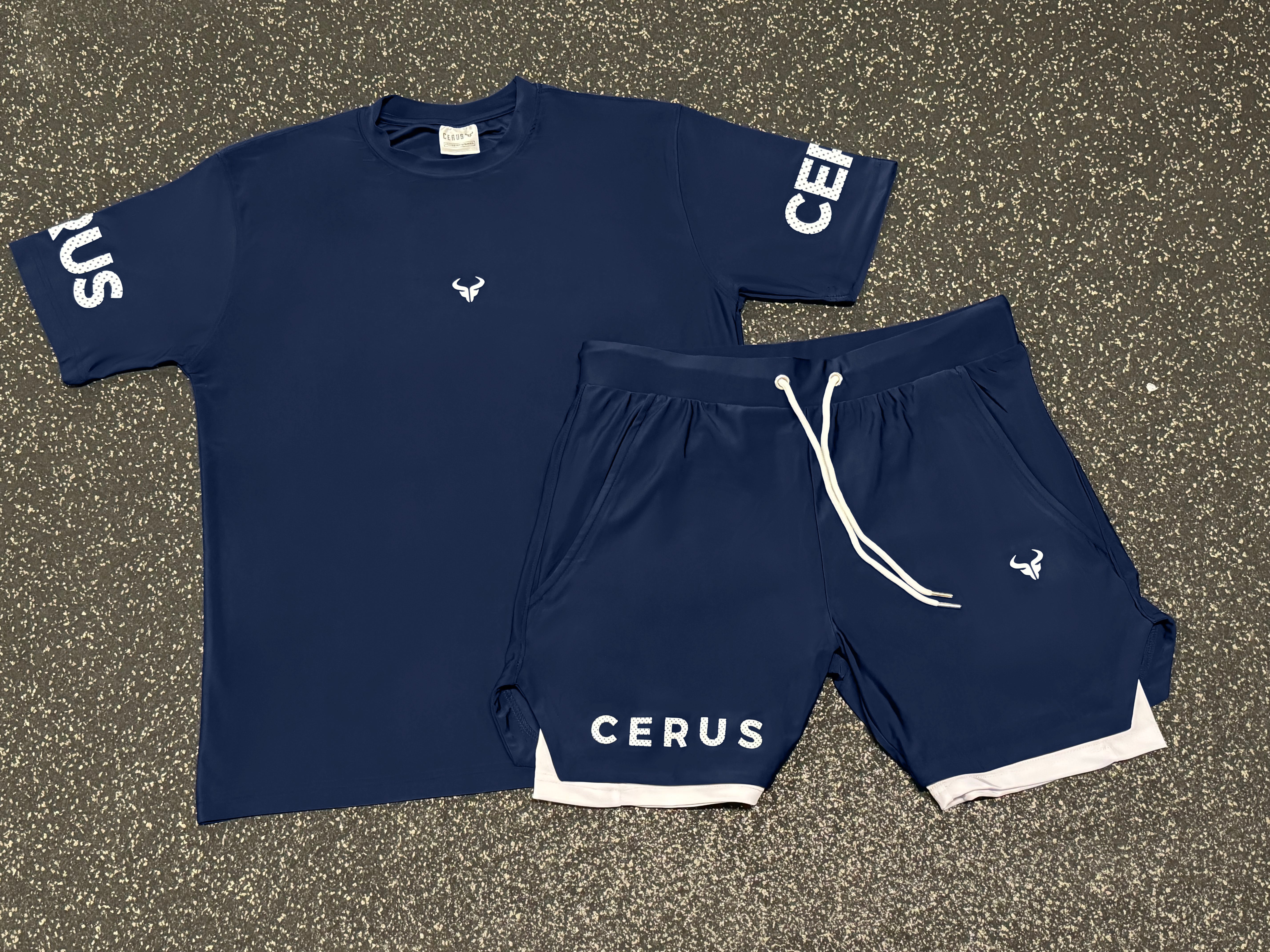 Cerus Navy Fusion Men’s T-Shirt - Premium Cotton Crew Neck Tee for Casual Wear, Gym & Everyday Comfort | Trendy Streetwear & Athletic Apparel