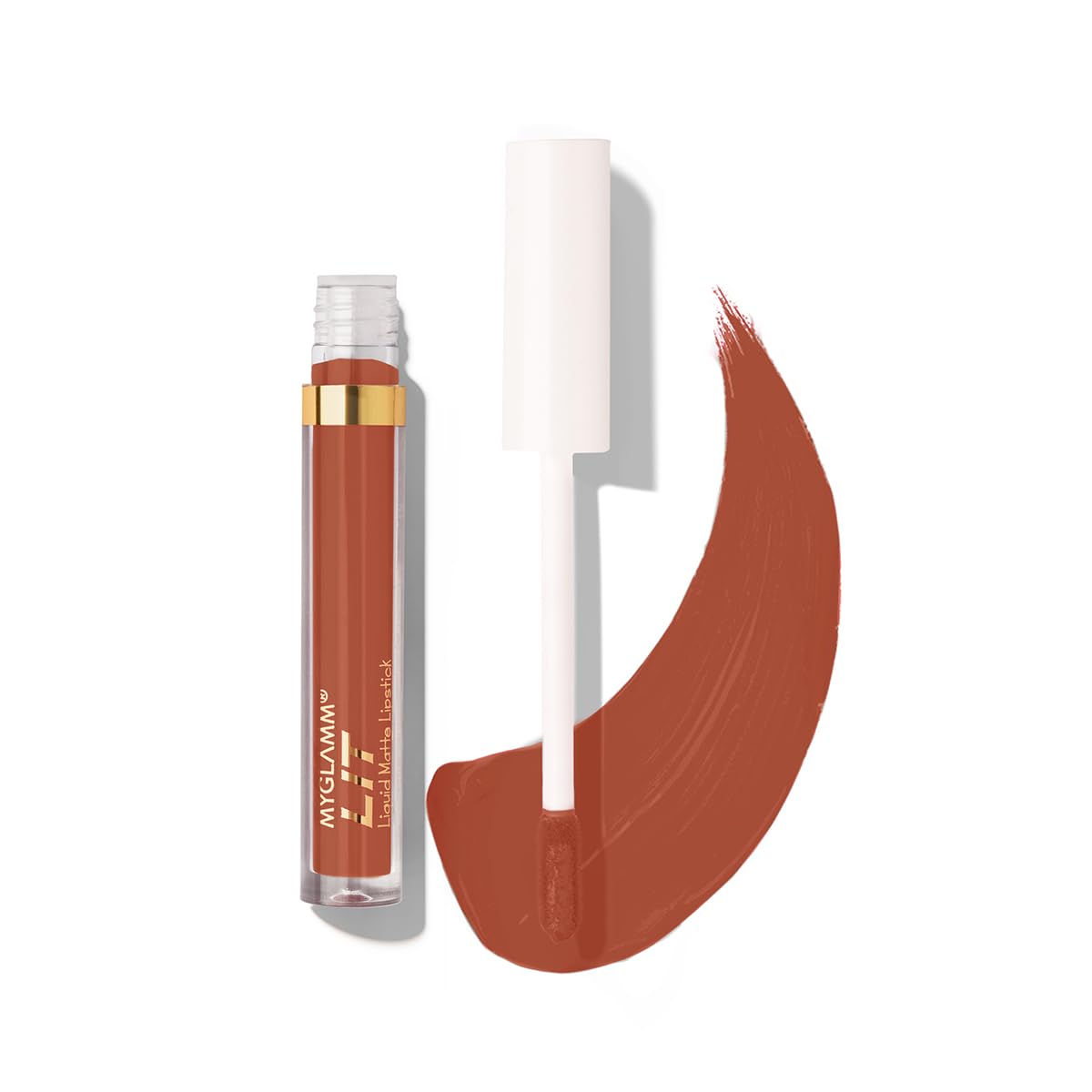 MyGlamm LIT Liquid Matte Lipstick - Swinger (Brick Red) | Long Lasting, Smudge Proof Matte Lipstick with Moringa Oil | 1.6ml | Perfect for Date Night, Parties & Everyday Wear