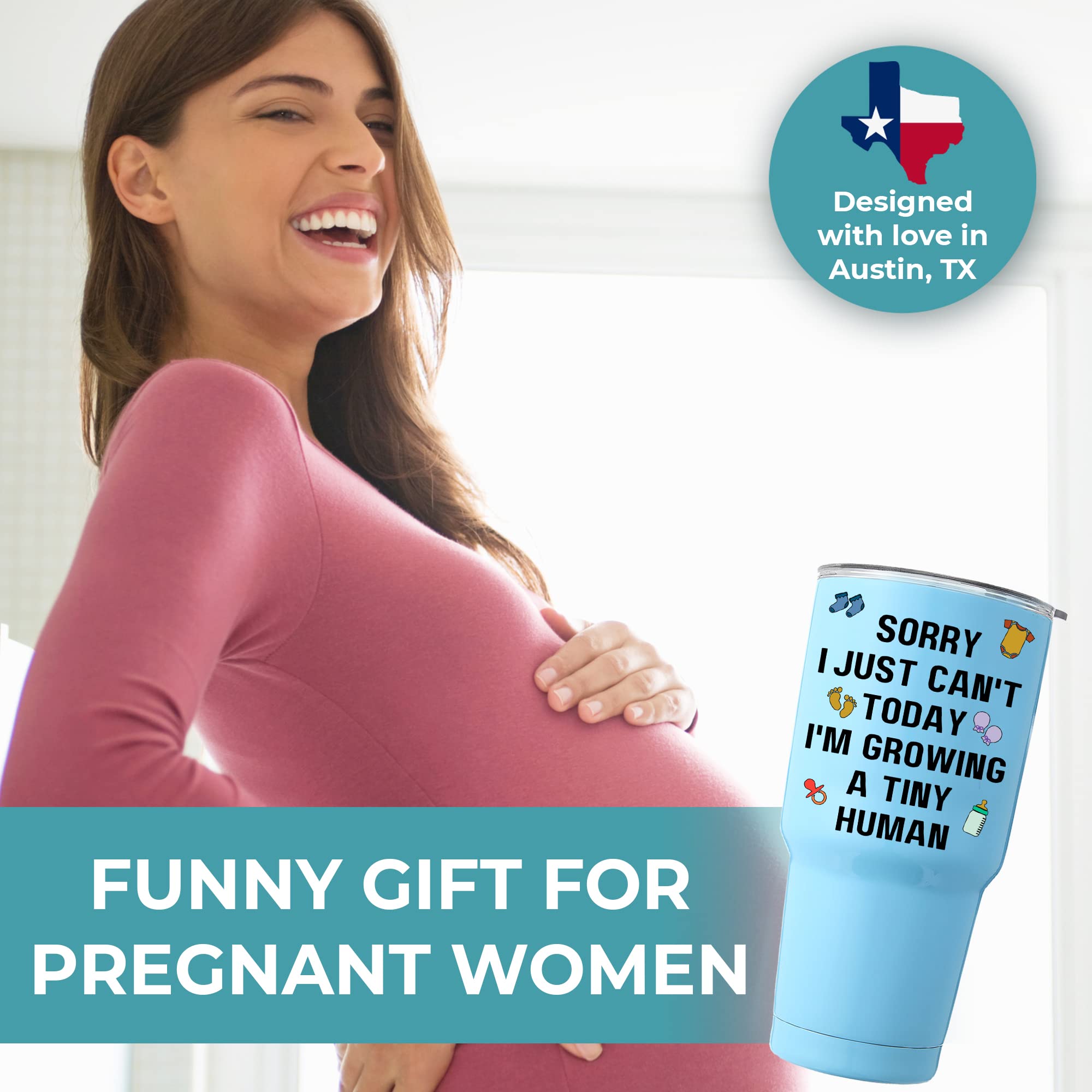 30oz Funny Pregnancy Tumbler - Best Gift for First Time Moms, Expecting Mothers & New Pregnant Women - Perfect for Baby Showers, Maternity Photos & Daily Hydration