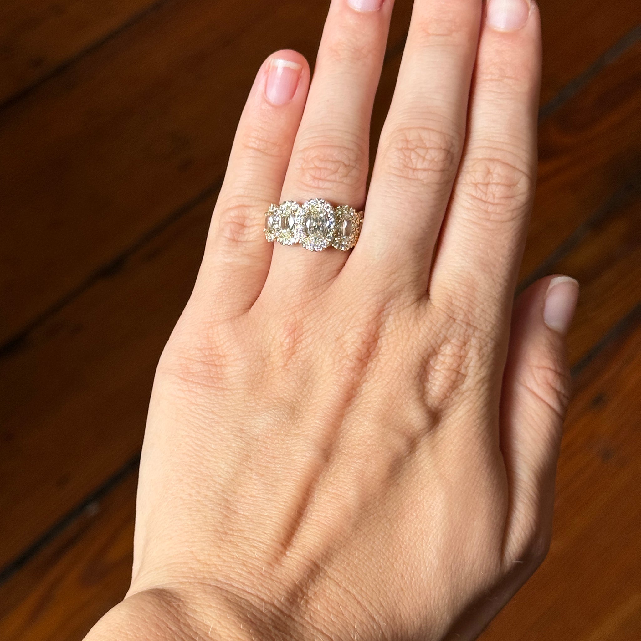 2.67ctw L’Amour Crisscut Oval Diamond Five Stone Halo Engagement Ring - Perfect for Proposals, Anniversaries & Special Occasions