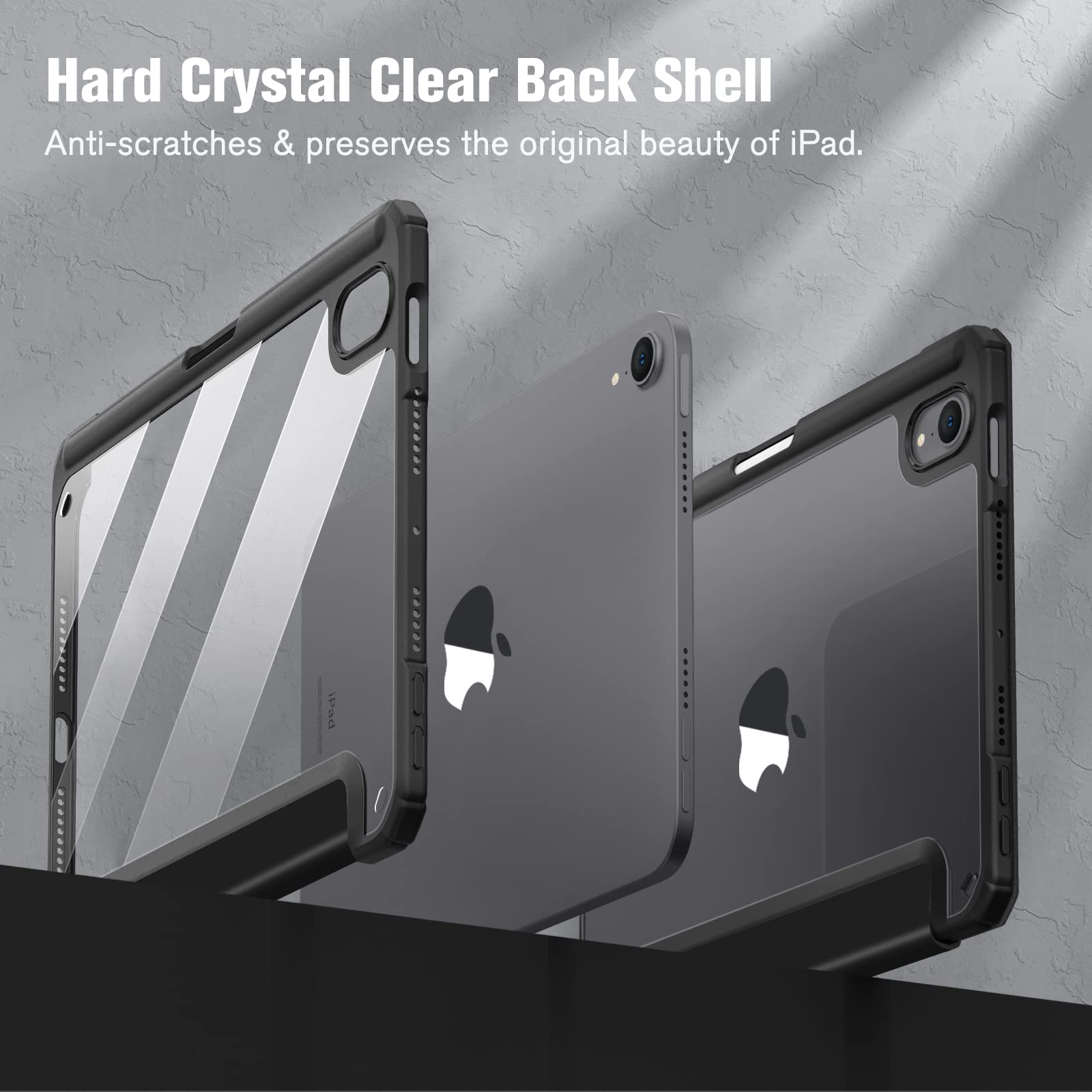 Fintie Hybrid Slim Case for iPad Mini 7 (2024) & iPad Mini 6 - Shockproof Clear Transparent Back Cover with Built-in Apple Pencil Holder - Perfect for Work, Travel, and Home Use