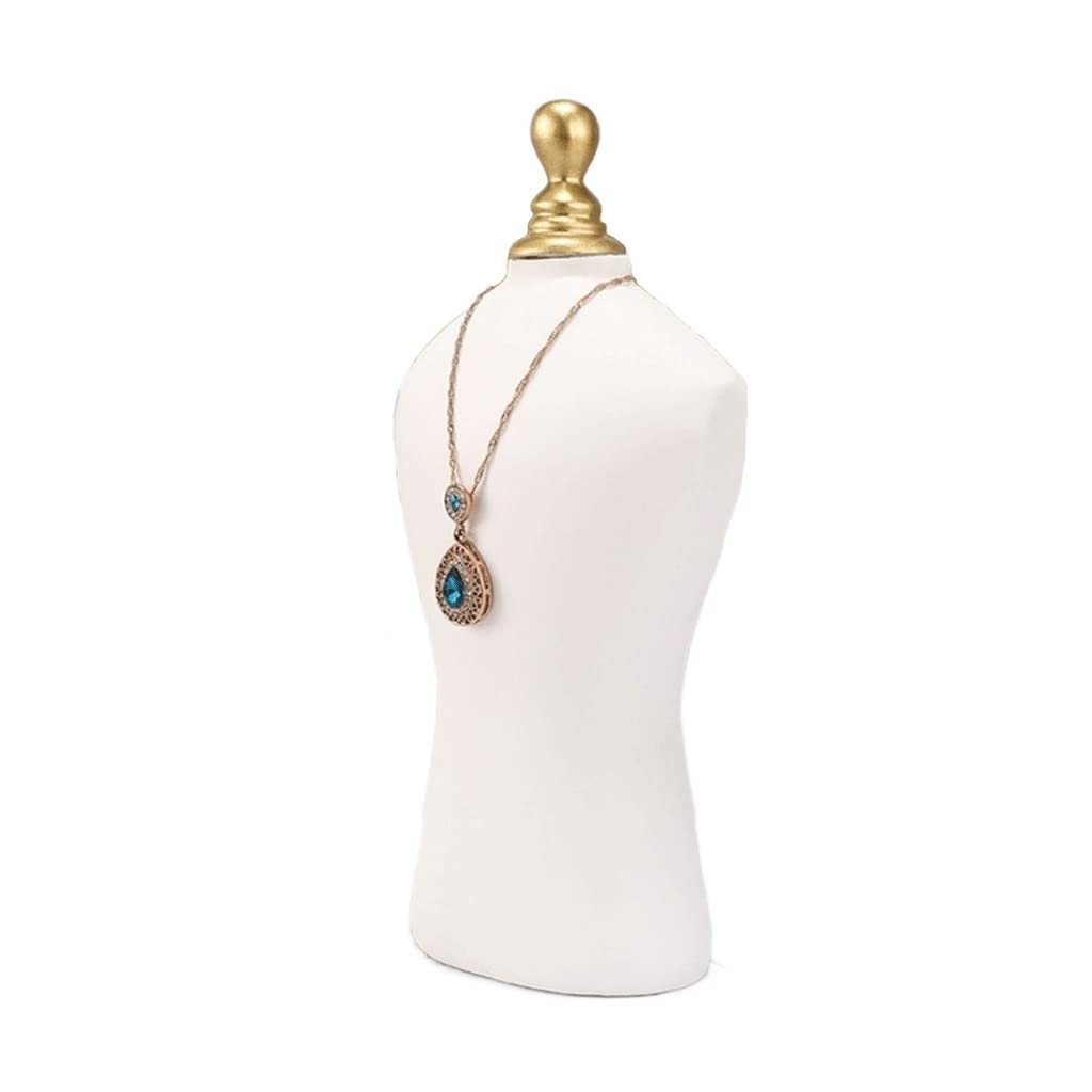 Elegant White Resin Jewelry Display Stand - Necklace & Earring Holder, Creative Mannequin Jewelry Organizer for Boutique & Home Decor | Perfect for Jewelry Stores, Gift Shops & Vanity Dressers