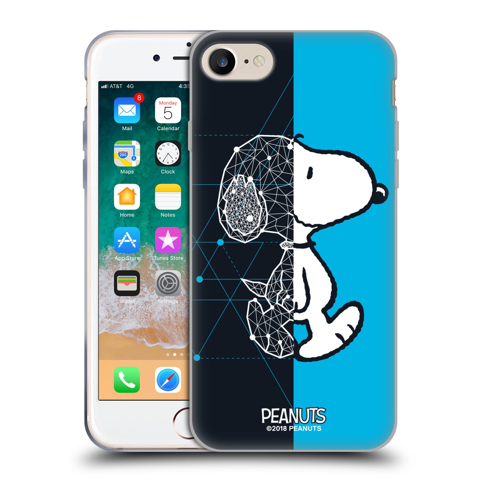 Head Case Designs Peanuts Snoopy Geometric iPhone 7/8/SE 2020/2022 Case - Soft Gel Protective Cover with Fun Laughs Design for Daily Use, Work & School