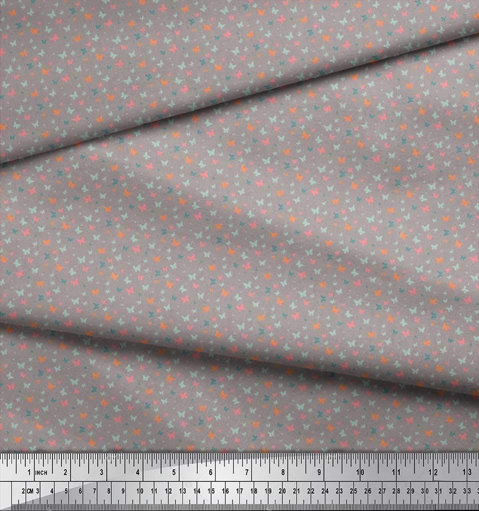 Soimoi Moss Georgette Brown Fabric by The Yard - 42 Inch Wide Printed Shirting Fabric with Nature-Inspired Small Motifs | Perfect for Dresses, Blouses, Scarves & DIY Fashion Projects
