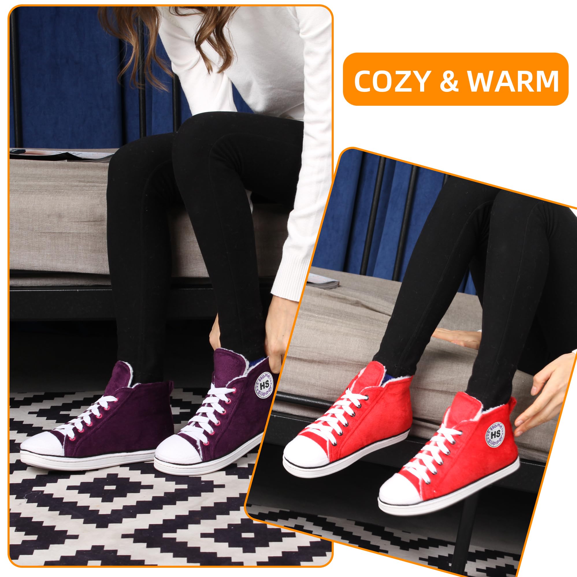 Women's Warm Winter Plush Slippers - Indoor/Outdoor Cozy House Shoes with Non-Slip Sole for Home, Office & Travel Comfort