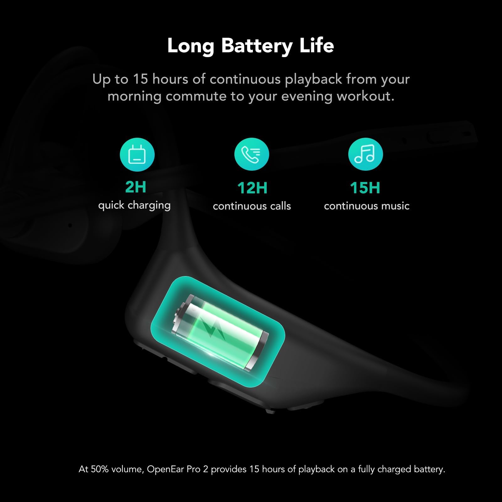 NUROUM OpenEar Pro Wireless Bluetooth Headphones with ENC Noise Cancelling Mic - Bluetooth 5.3 Multi-Point Connection, Sweatproof Design, 15H Battery Life - Perfect for Driving, Office Work, Workouts & Outdoor Activities