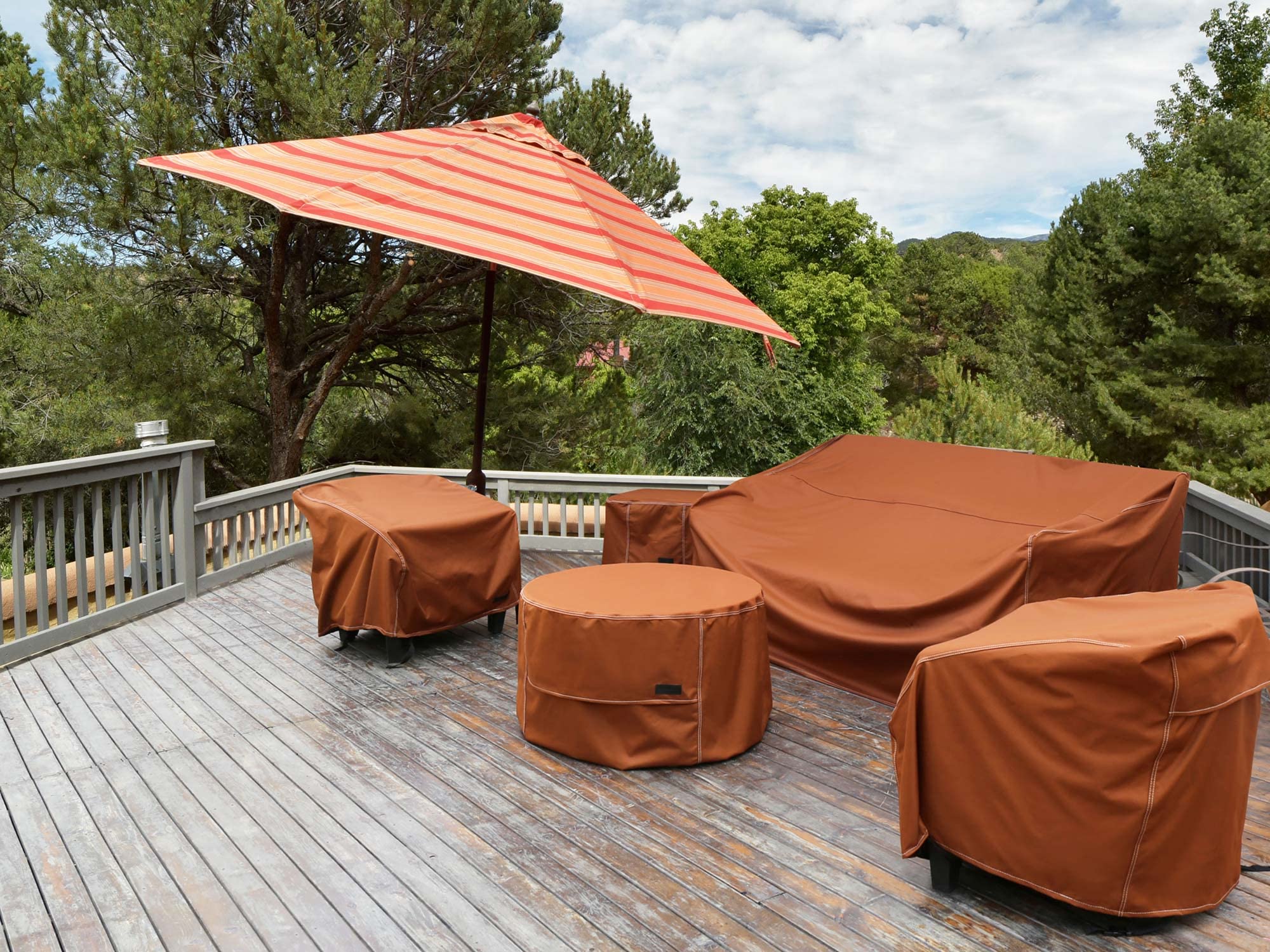 Waterproof Heavy Duty Patio Chair Covers 2 Pack - Outdoor Furniture Covers for Deep Seat High Back Dining Chairs (34W x 37D x 36H inches, Brown) - Perfect for Lawn, Garden & Backyard Protection