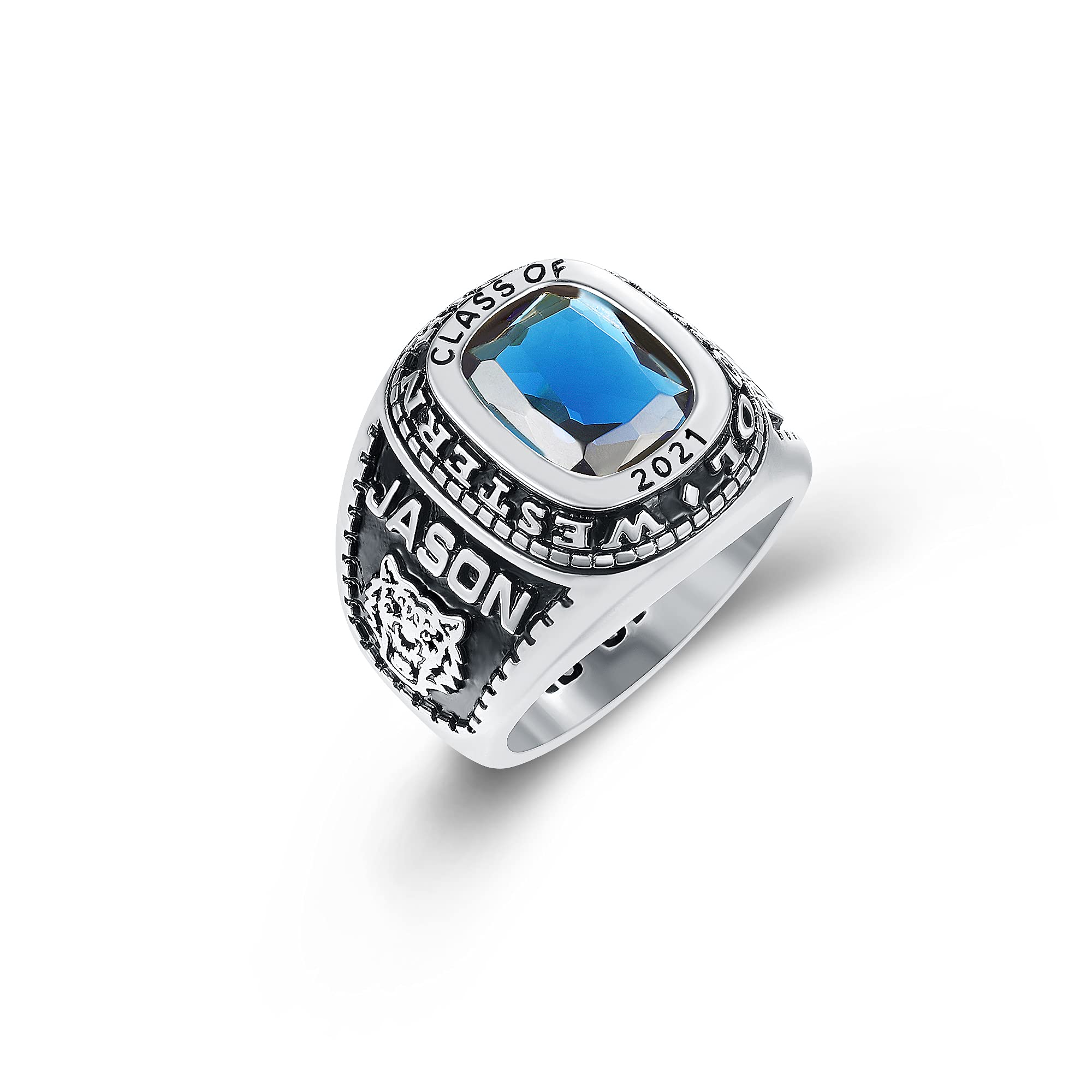 Authentic Premium Class Ring for Men – 925 Sterling Silver or 10KT Gold Customized High School & College Graduation Ring – Classic Collection – Personalized Engraved Men's Jewelry Gift for Graduation, Anniversary & Special Occasions