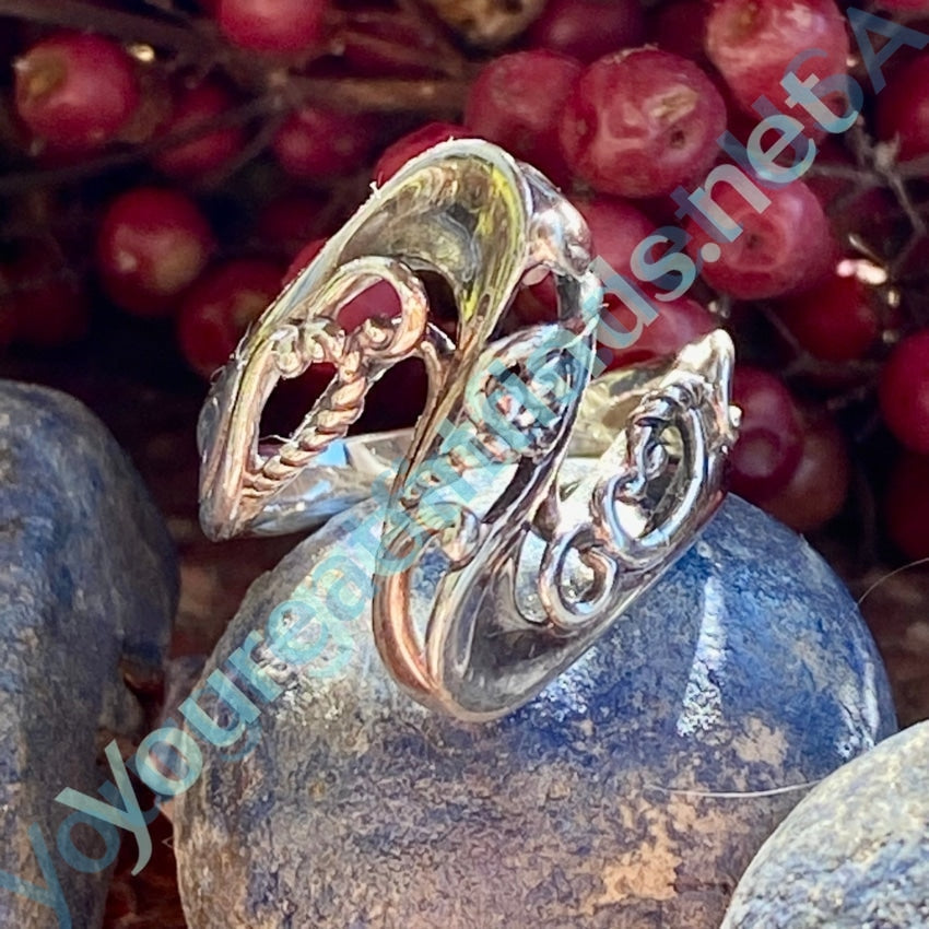 Sterling Silver Wave Ring by Carolyn Pollack - Size 7 | Boho Chic Jewelry for Women | Perfect for Beach Weddings, Date Nights & Everyday Wear