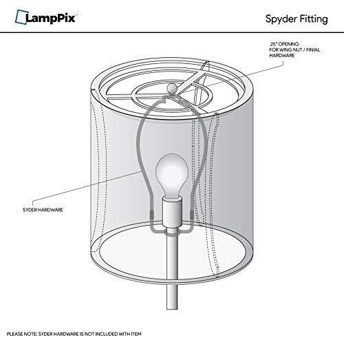10 Inch Aqua Canvas Table Lamp Shade with Spider Fitting - Classic Desk Lamp Cover for Living Room, Bedroom & Office Decor
