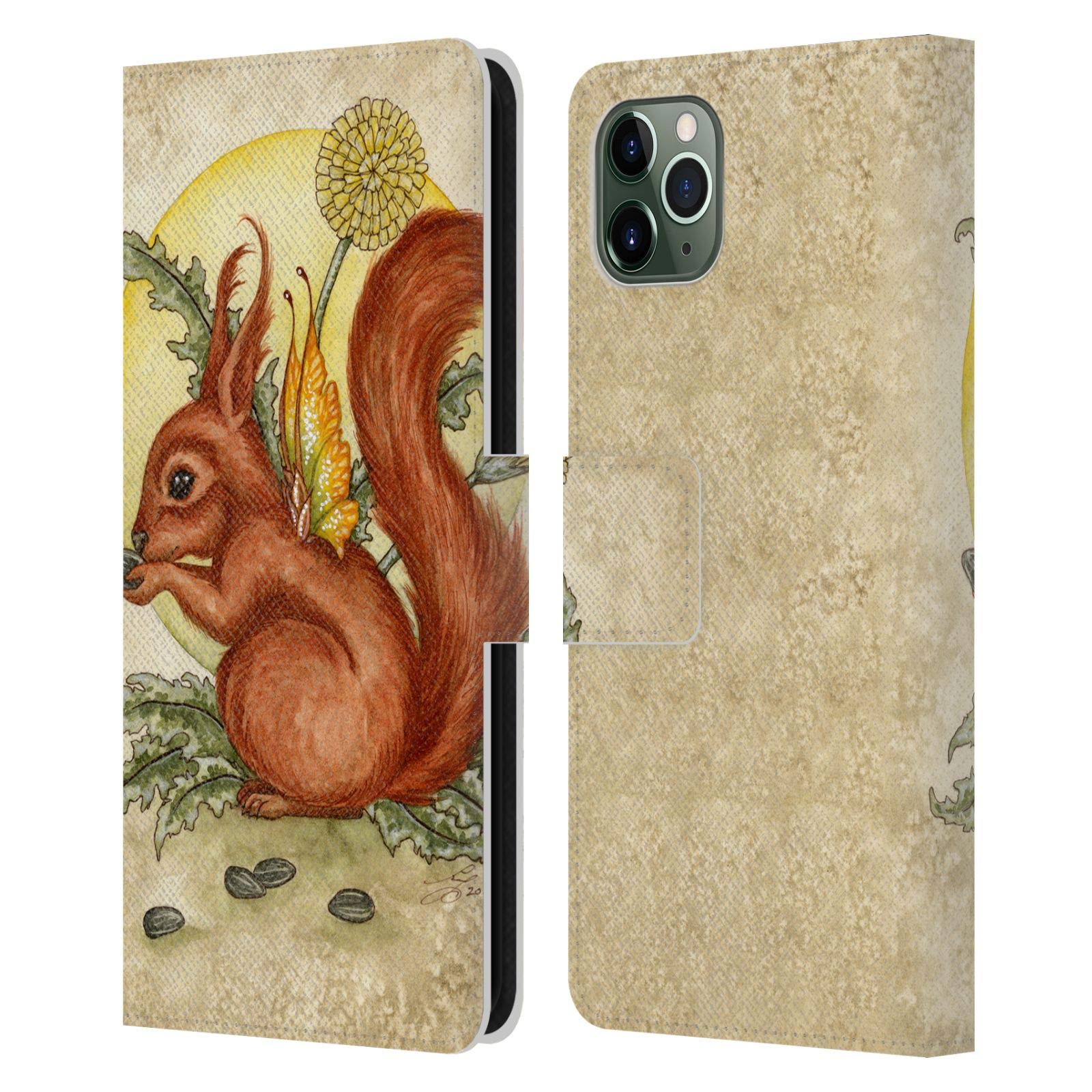 Head Case Designs Amy Brown Fairy Squirrel Leather Wallet Case for iPhone 11 Pro Max - Officially Licensed Mythical Book Cover for Women Girls Gift