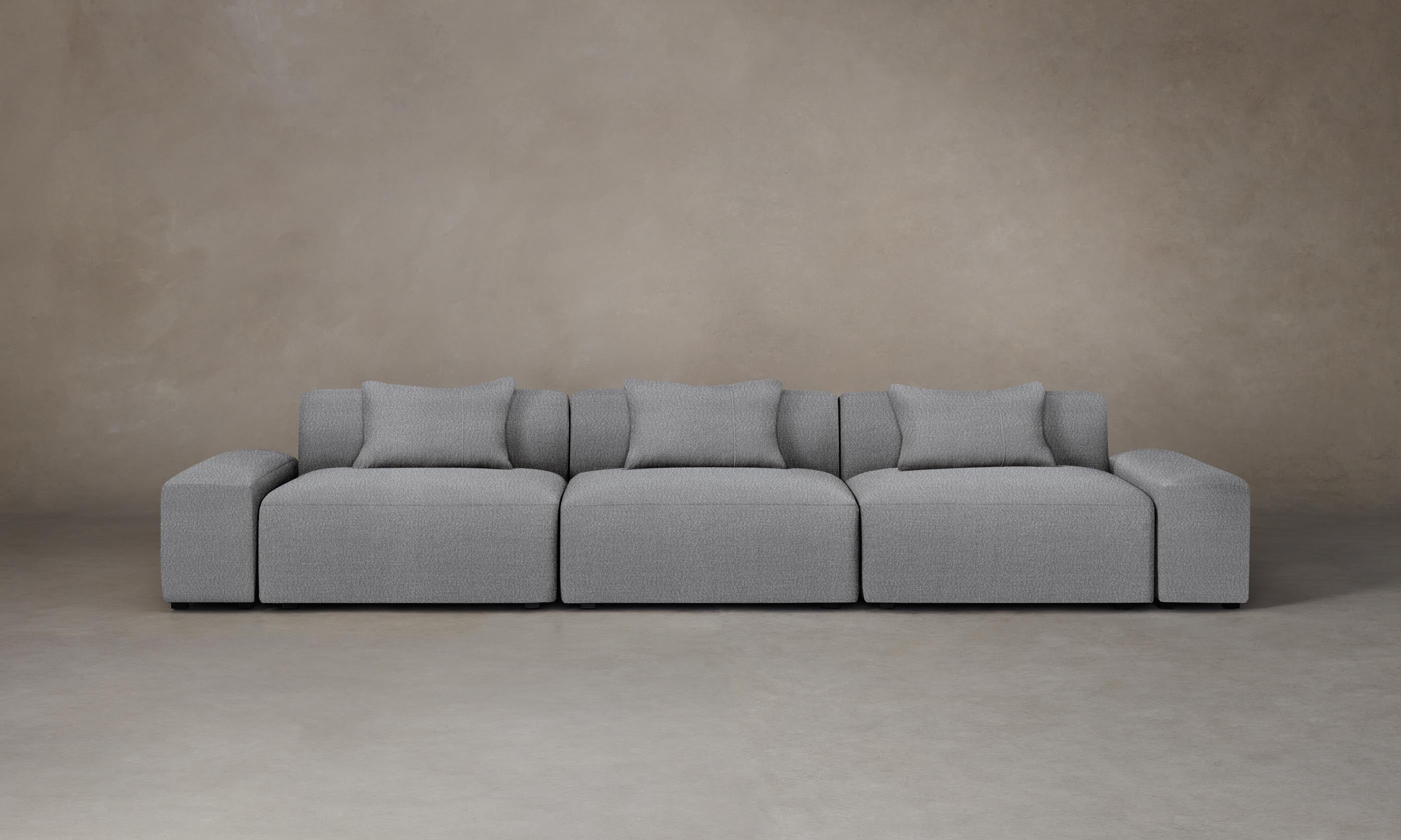 The Breuer Modular Sofa - Italian Bouclé Waterfall Sectional Couch for Living Room | Modern Luxury Sofa Set with Waterfall Edge Design | Perfect for Home, Office & Lounge Decor