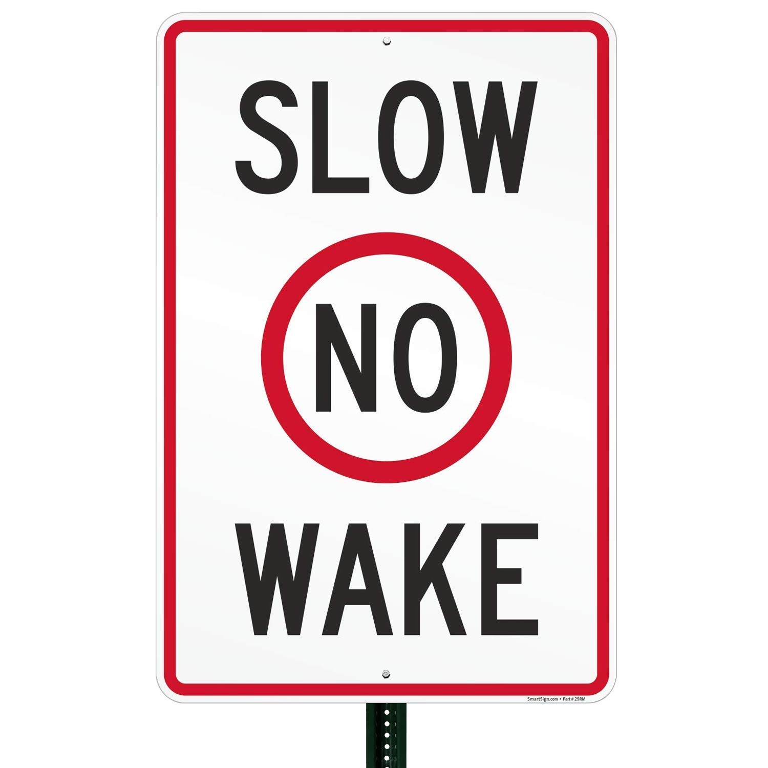 Slow No Wake Sign | 24x36 Inch Durable Aluminum Boat Warning Sign | Made in USA | Perfect for Marinas, Docks & Waterfront Properties