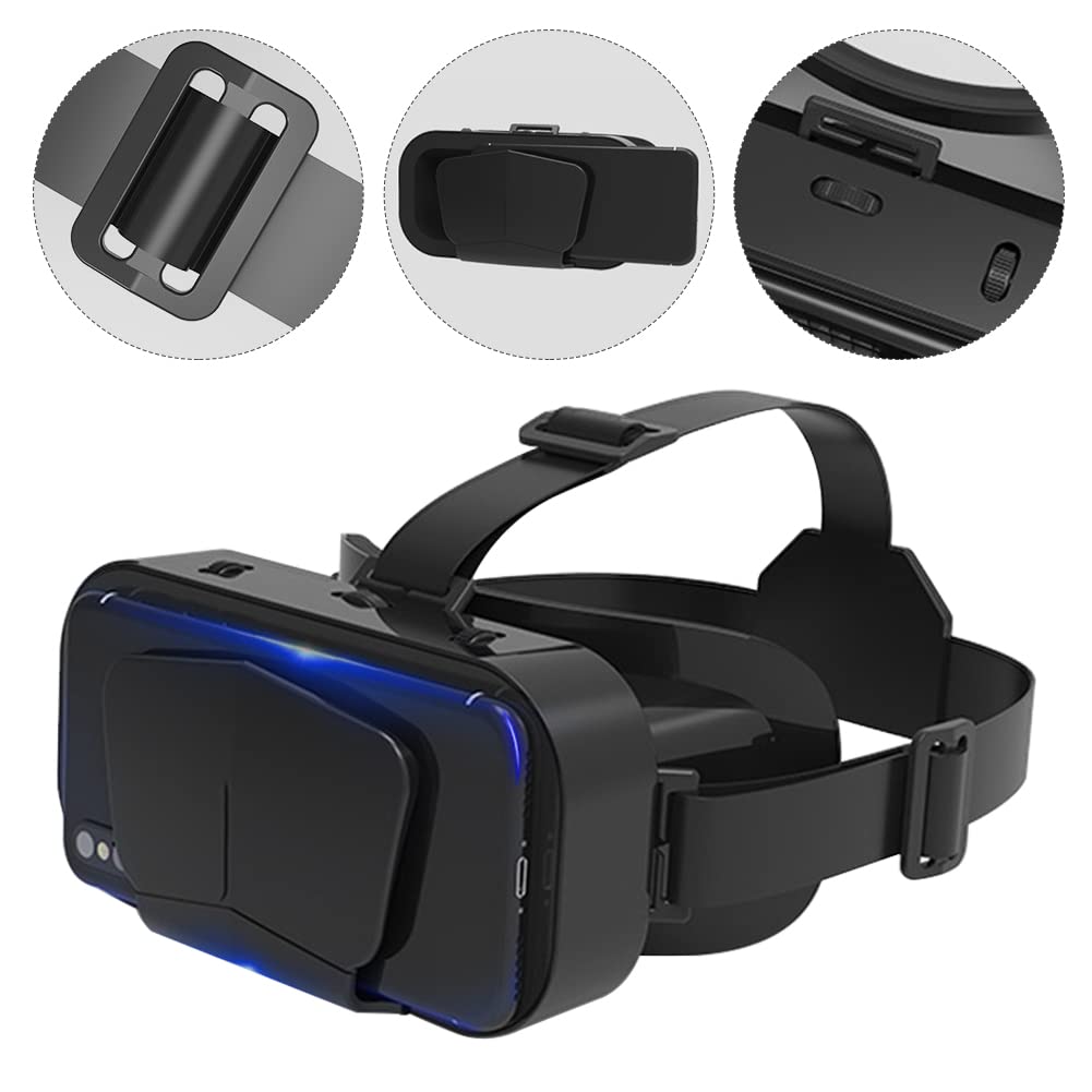 GEZICHTA 3D VR Headset Virtual Reality Glasses - 360° Panoramic View, Anti-Blue Light, Adjustable Pupil Distance & IPD - HD Immersive VR Goggles for Movies, Gaming, Education & Virtual Tours (Black)