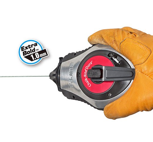 Chalk Rite® Dura Reel Chalk Line - 8 Pack Heavy Duty Construction Chalk Box for Professional Builders, Carpenters & DIY Projects - Perfect for Marking Straight Lines on Concrete, Wood & Drywall