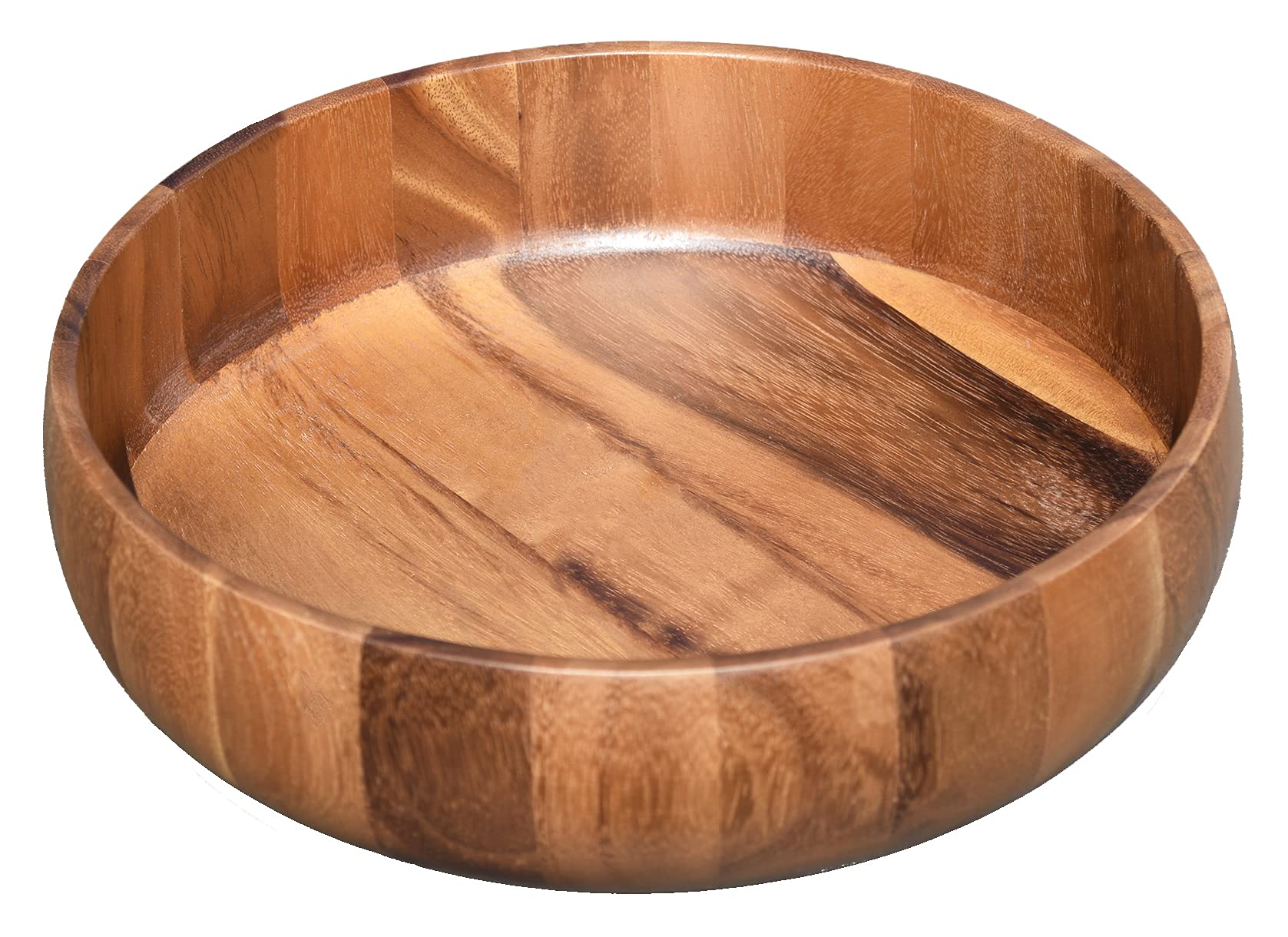 PACIFIC MERCHANTS Acaciawood 12 x 4 Inch Footed Serving Bowl - Perfect for Salads, Fruits & Party Appetizers | Elegant Tableware for Dining & Entertaining