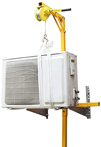 Stainless Steel AC Installation Lift Tool - Heavy Duty Triangle Bracket for Outdoor Air Conditioner Mounting with 10M Safety Rope | Perfect for HVAC Technicians & DIY Home AC Unit Installations