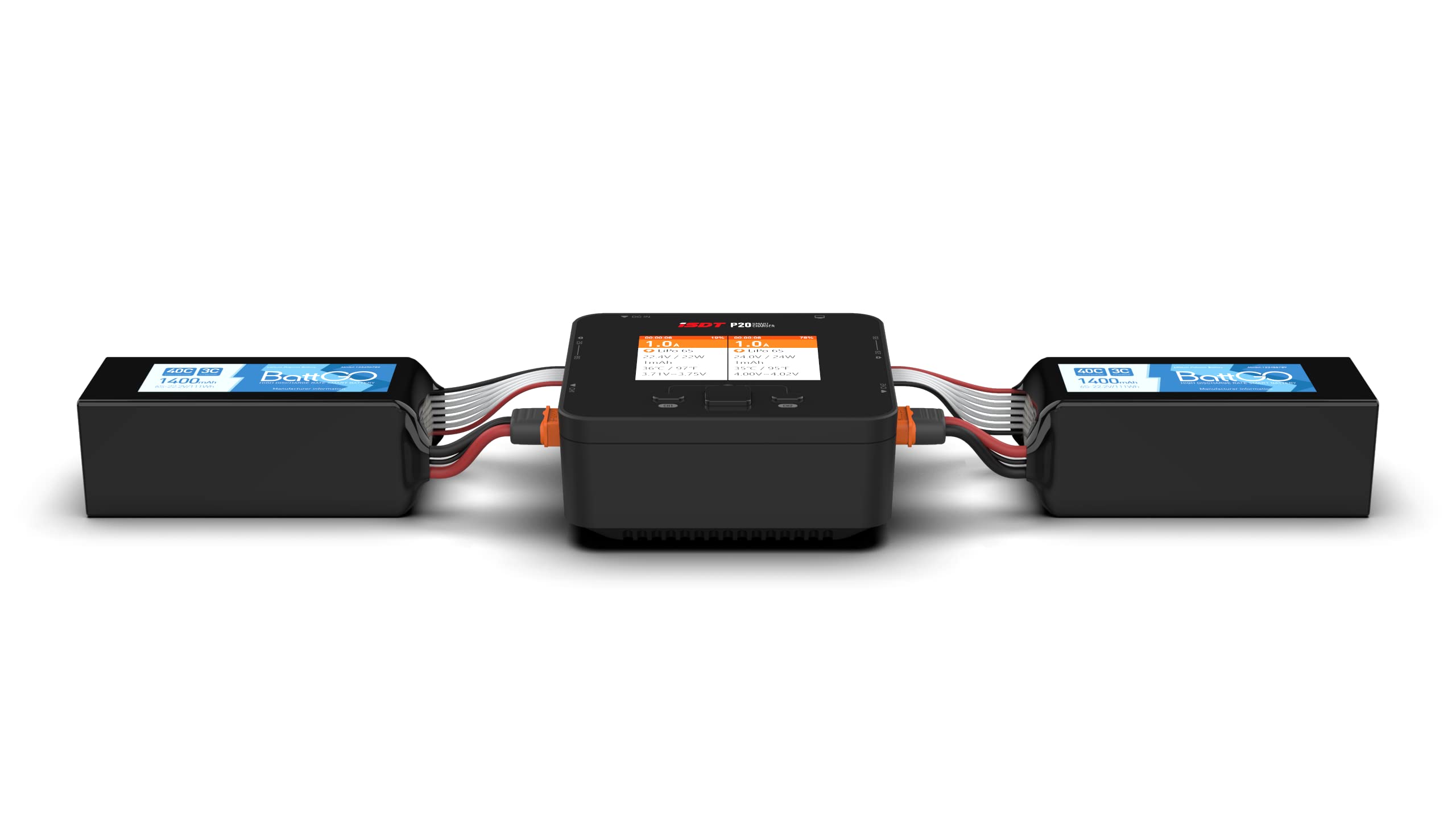 ISDT P20 500WX2 20A RC Lipo Battery Charger with 15WX2 Discharger - 1-6S Life/LiIon/LiHv/Pb/NiMH/Cd Battery Charger for RC Cars, Drones & Toys | Synchronous Parallel Charging up to 800W | Perfect for Hobbyists & Professional RC Enthusiasts