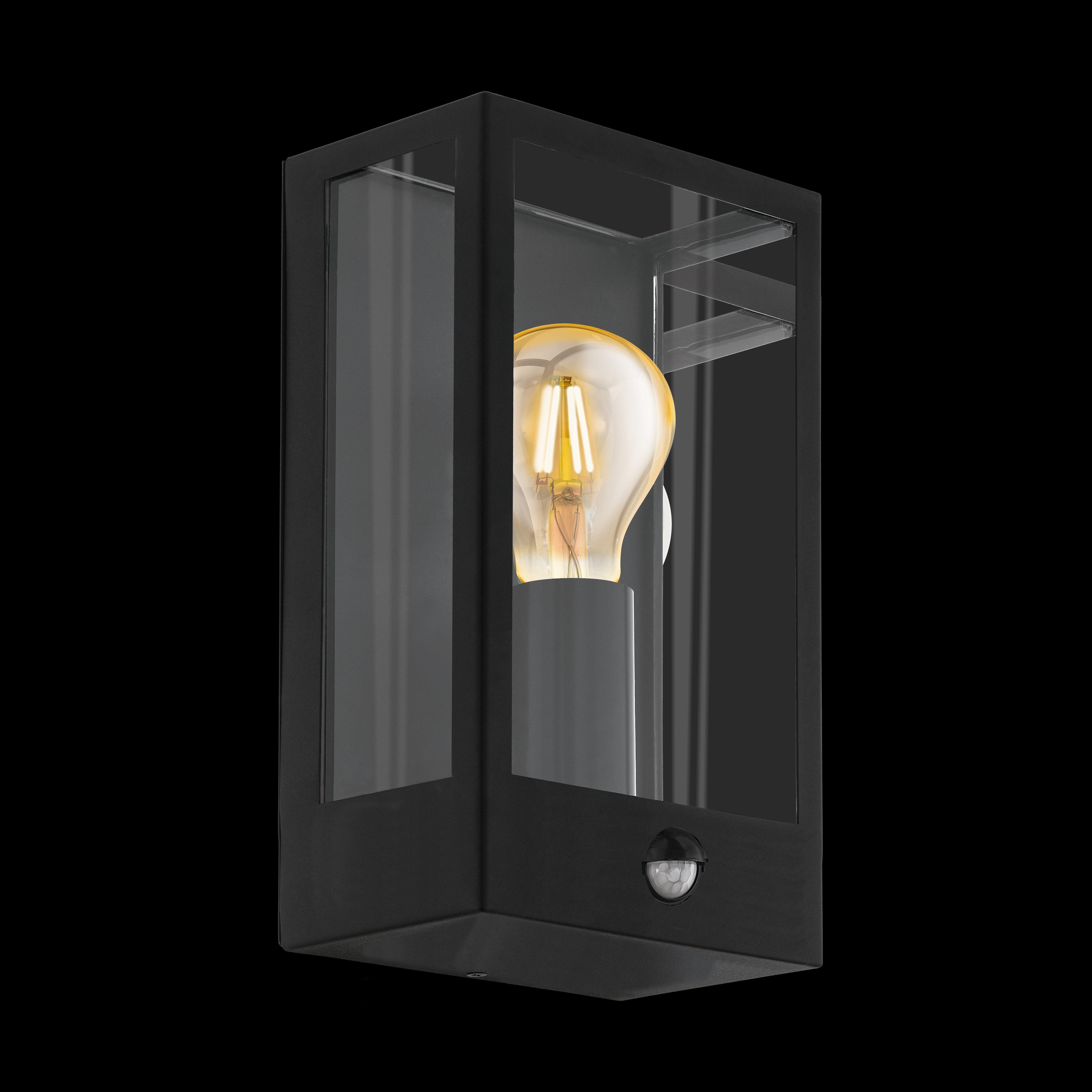 Eglo Alamonte Black Metal Outdoor Wall Light - IP44 Waterproof, Durable & Stylish - Perfect for Porch, Patio, Garden & Exterior Home Lighting