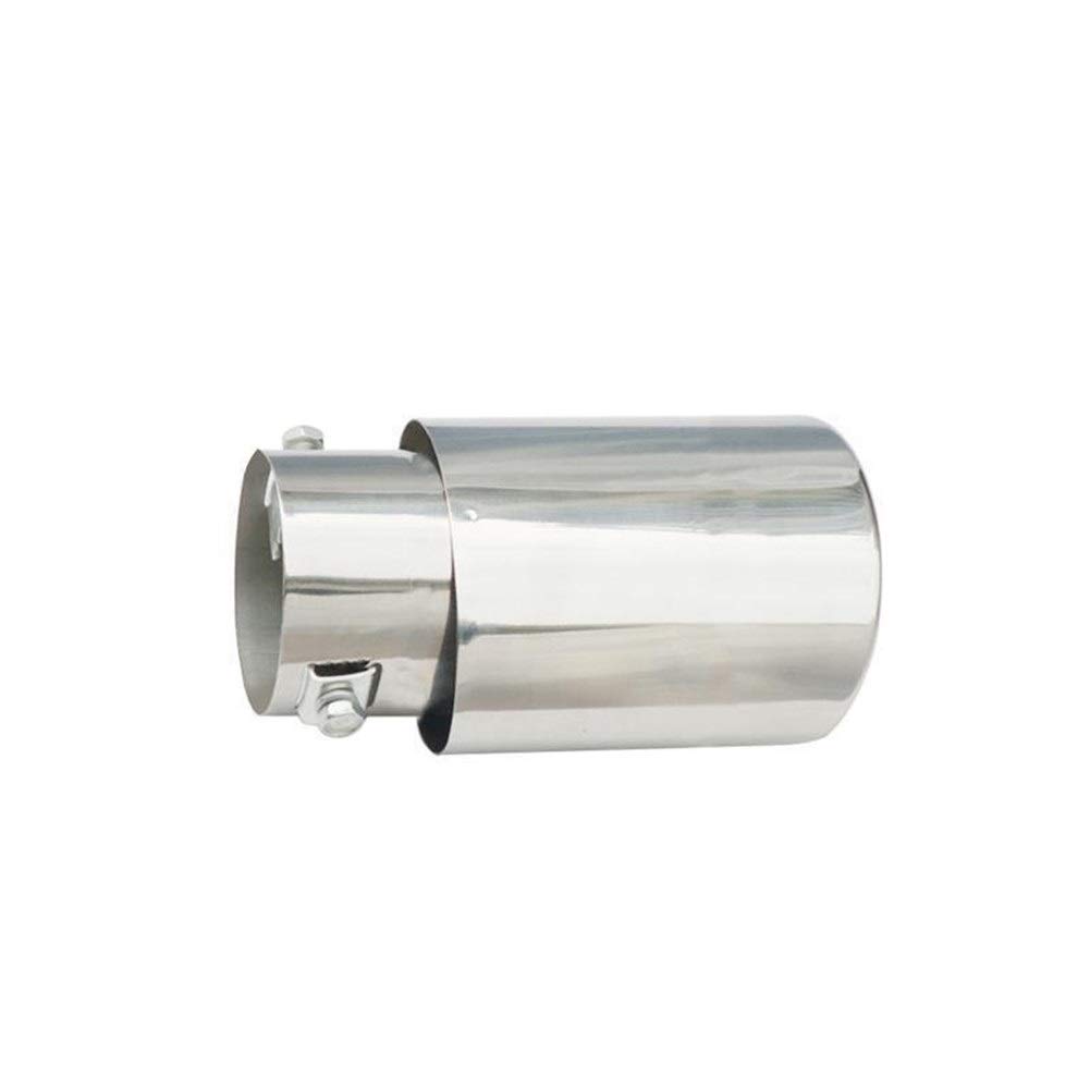 Universal Stainless Steel Car Exhaust Muffler Tip - Chrome Trim Tailpipe Extension for Auto Modification Accessories (Silver) - Perfect for Performance Upgrades & Custom Car Styling