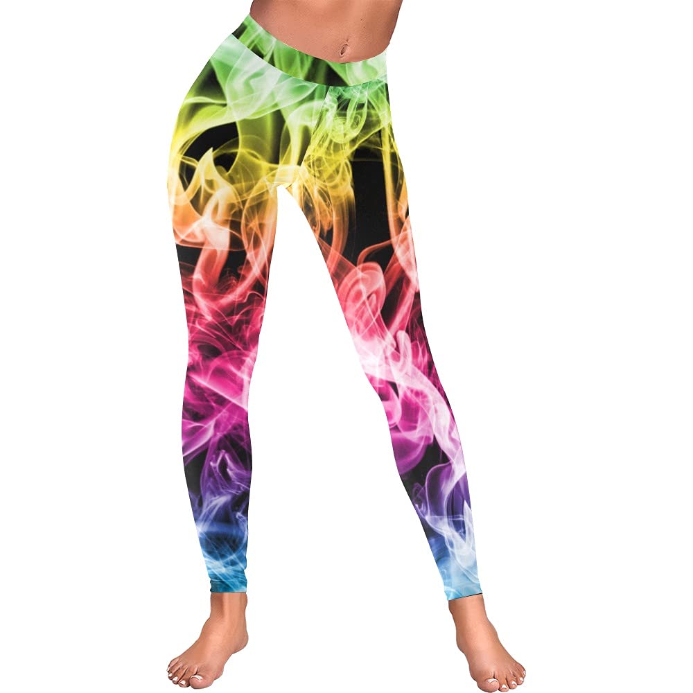 Artsadd Women's High Waisted Cow Print Yoga Pants - 7/8 Length Compression Leggings for Running, Workout & Tummy Control | Perfect for Yoga, Gym & Casual Wear