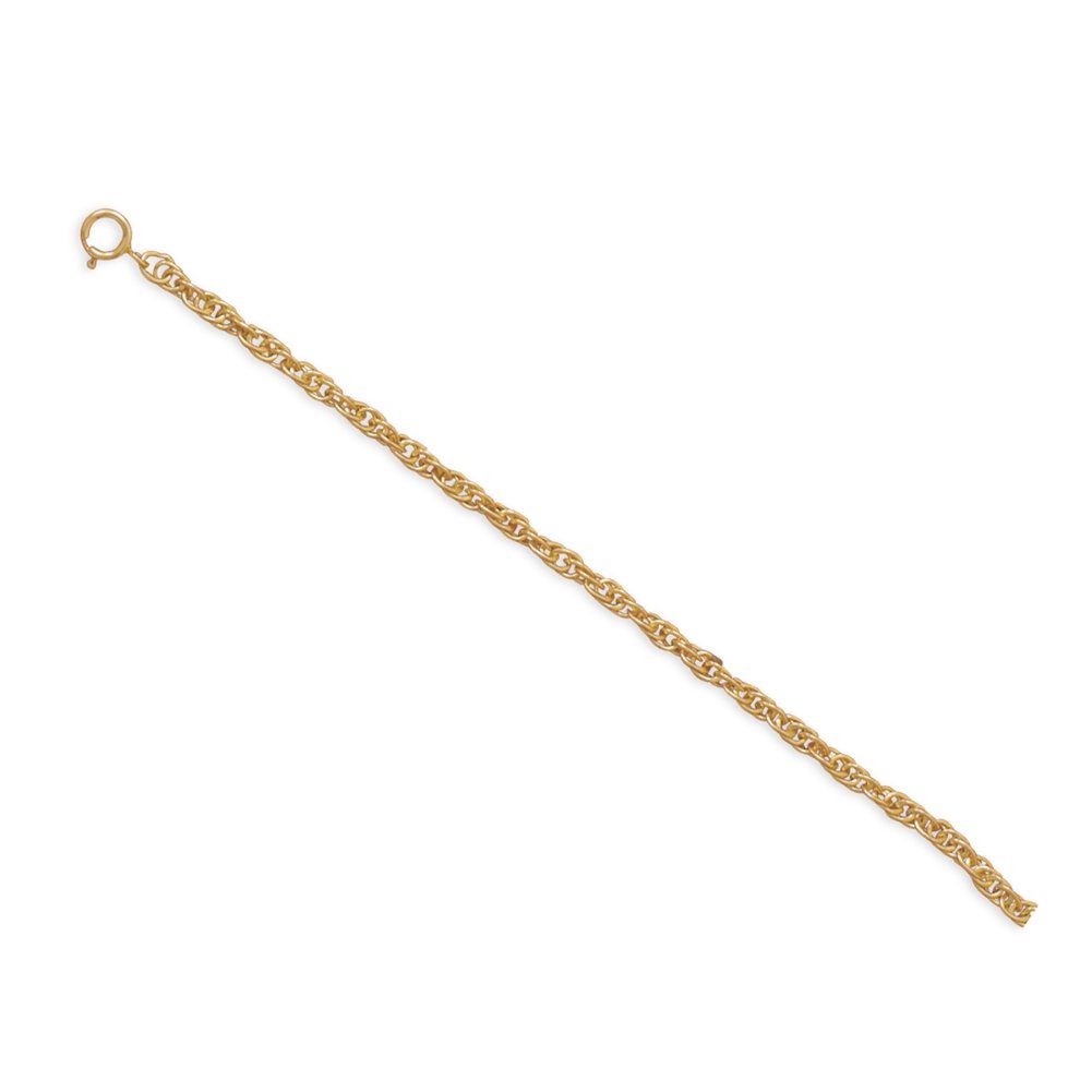 14K Yellow Gold-filled Twist Rope Chain Anklet - 9-inch Adjustable Length - Handmade in USA - Perfect for Beach Vacations, Summer Outfits & Gift Giving
