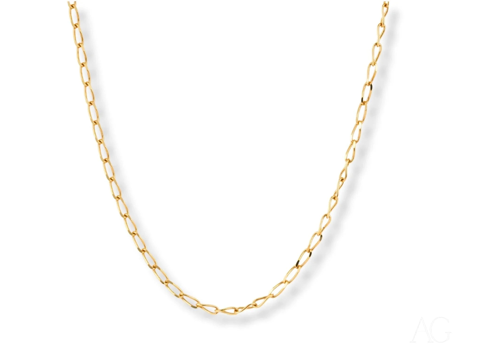 18K Yellow Gold Classic Link Chain Necklace for Women - Elegant & Timeless Jewelry for Everyday Wear, Parties & Special Occasions