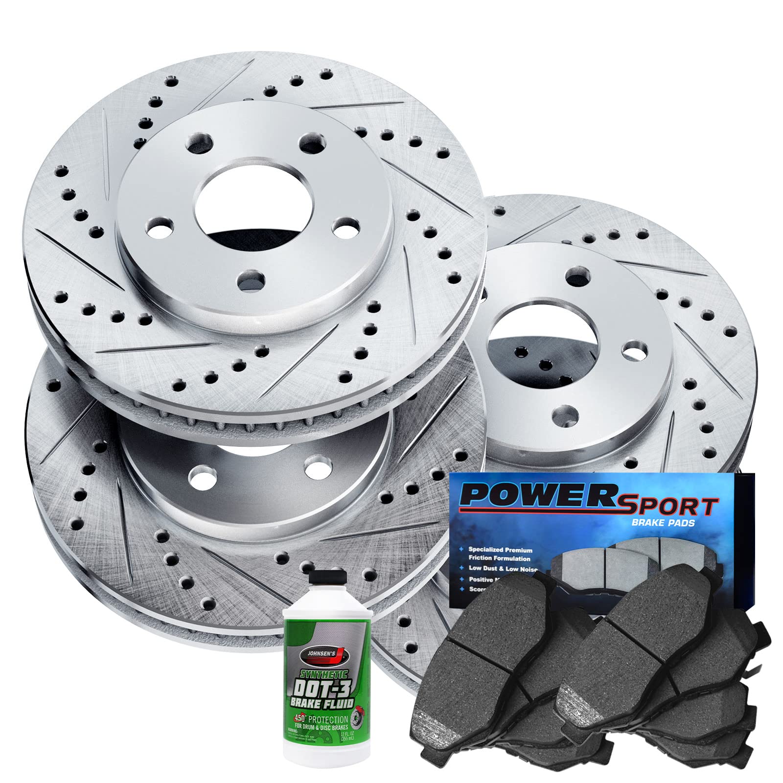 High-Performance Power Sport Front & Rear Brake Pads and Rotors Kit - BLCC.65142.04 | Heavy Duty Braking System for ATV, UTV, Dirt Bikes & Off-Road Vehicles | Perfect for Trail Riding, Racing & Off-Road Adventures