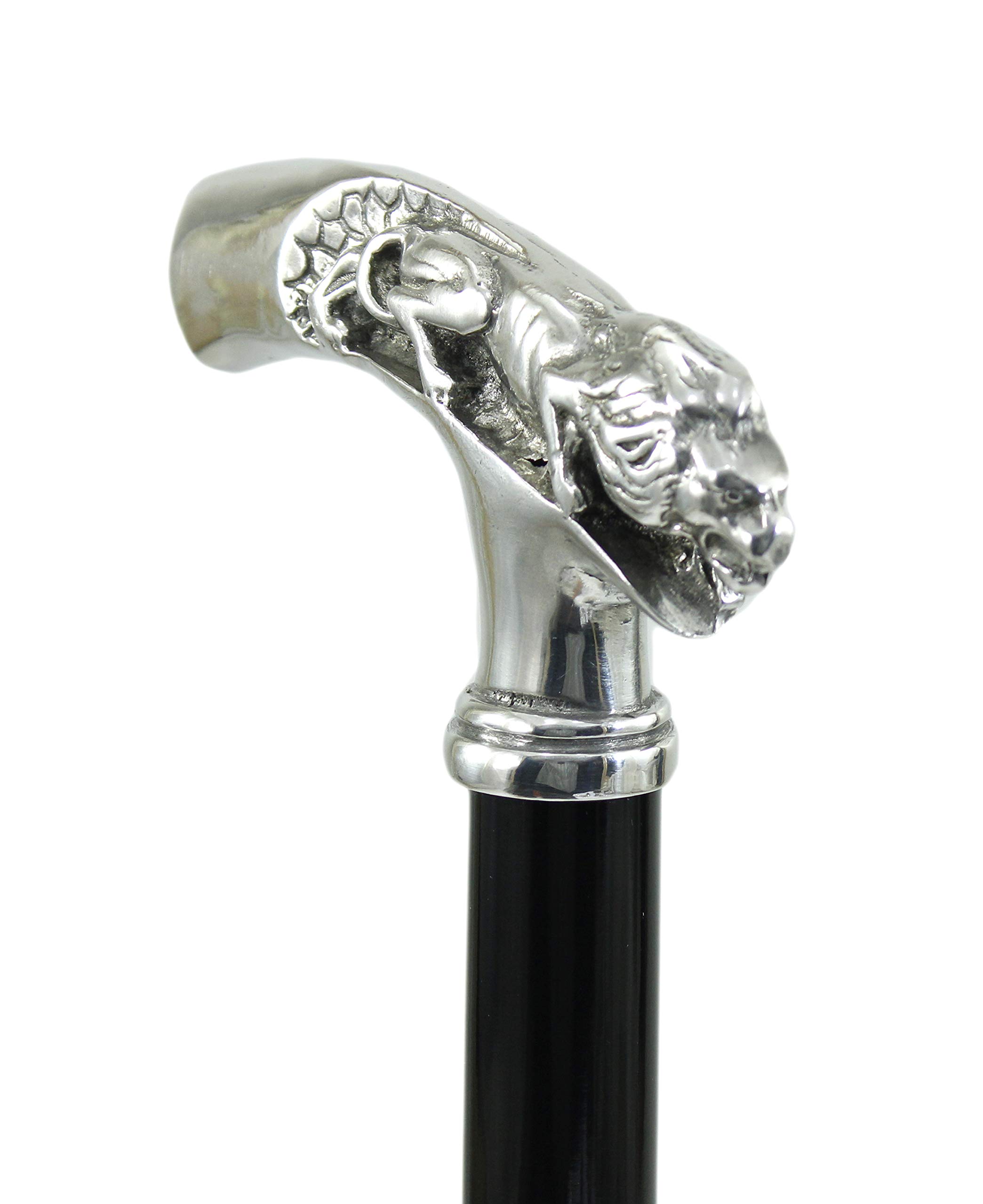 Premium Wood & Pewter Walking Cane for Men & Women - Orthopedic Support, Elegant Lion Head Design for Formal Events & Daily Use - Durable Gentleman's Walking Stick for Weddings, Hiking & Mobility Assistance