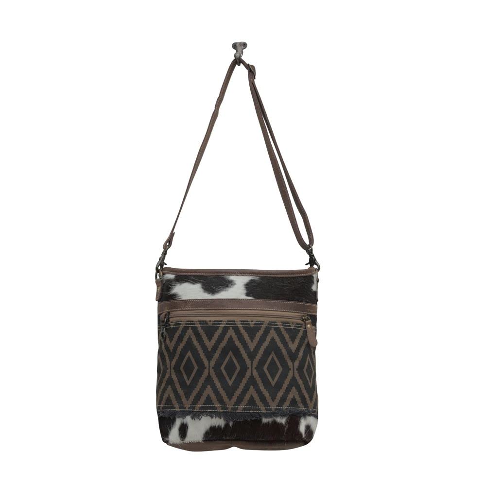 Myra Western Leather Shoulder Bag for Women - Vintage Upcycled Canvas Crossbody Purse with Cedar Accents | Perfect for Casual Outings, Travel & Everyday Use