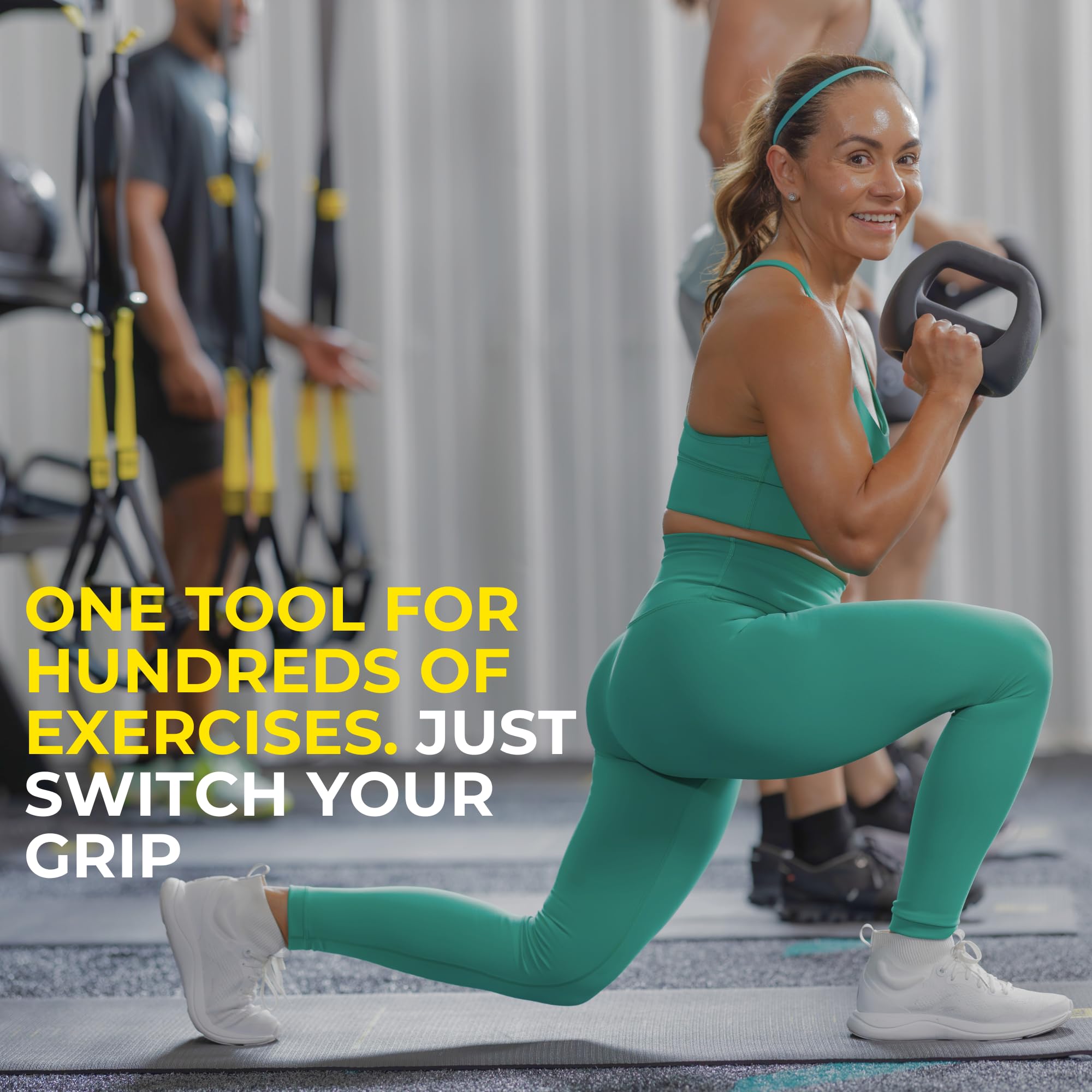TRX YBell Pro Series 3-in-1 Dumbbell, Kettlebell and Push Up Stand - Commercial Grade Powder Coated Workout Equipment for Strength Training & Conditioning - Perfect for Home Gym, CrossFit, and Functional Fitness Workouts