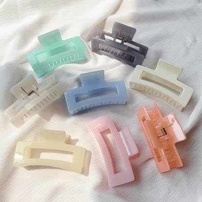 GT Gloptook 6-Piece Multicolor Watercolor Hair Claw Clips for Women - Hair Clutchers & Barrettes for Ponytails, Buns & Everyday Styling