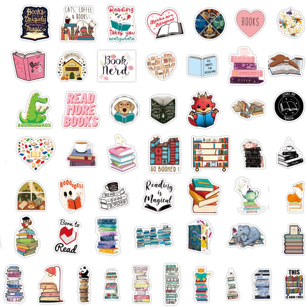 100PCS Motivational Reading Stickers - Waterproof Vinyl Stickers for Journaling, Planners, Water Bottles, Laptops & Kids | Trendy Decorative Stickers for School, Office & Daily Inspiration