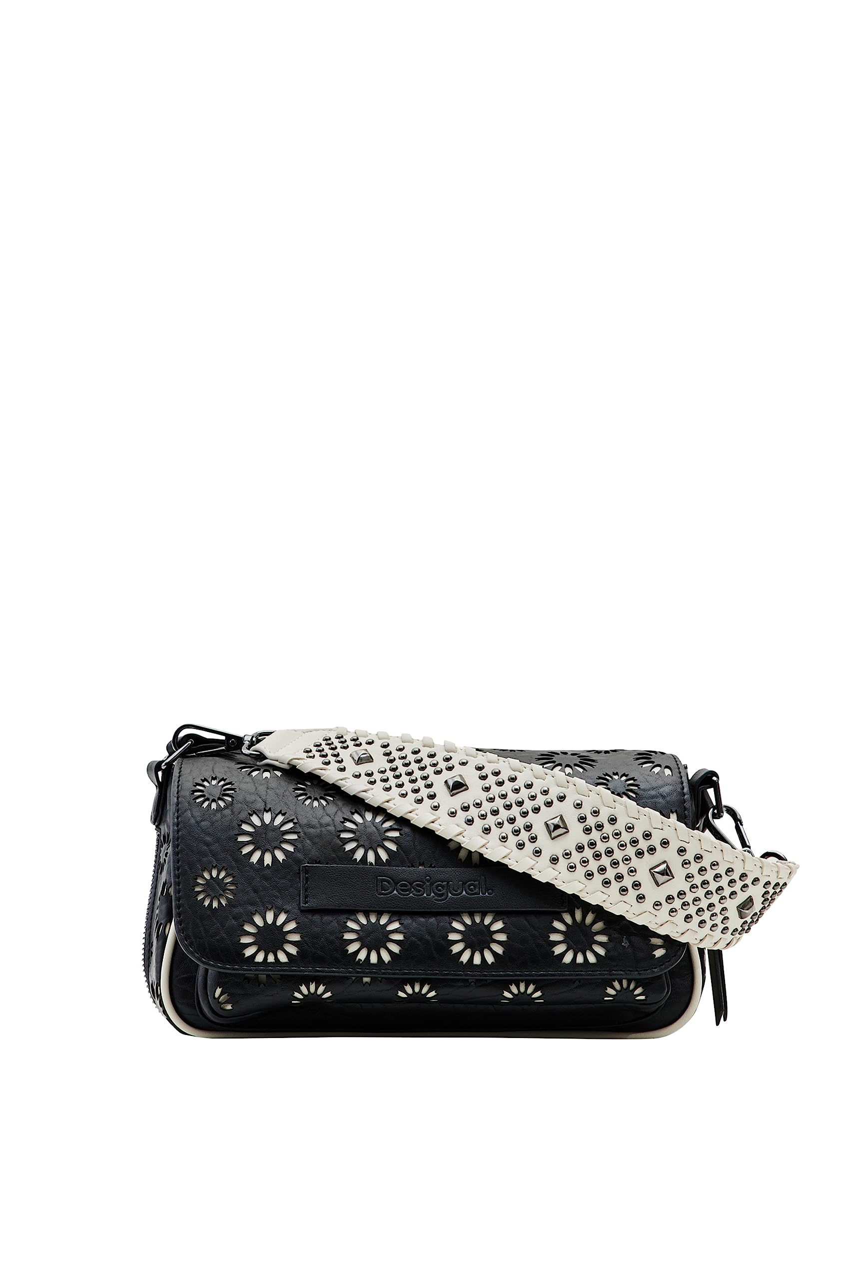 Desigual Women's Midsize Crossbody Bag - Stylish Die-Cut Leather Shoulder Purse for Everyday Use, Travel & Shopping