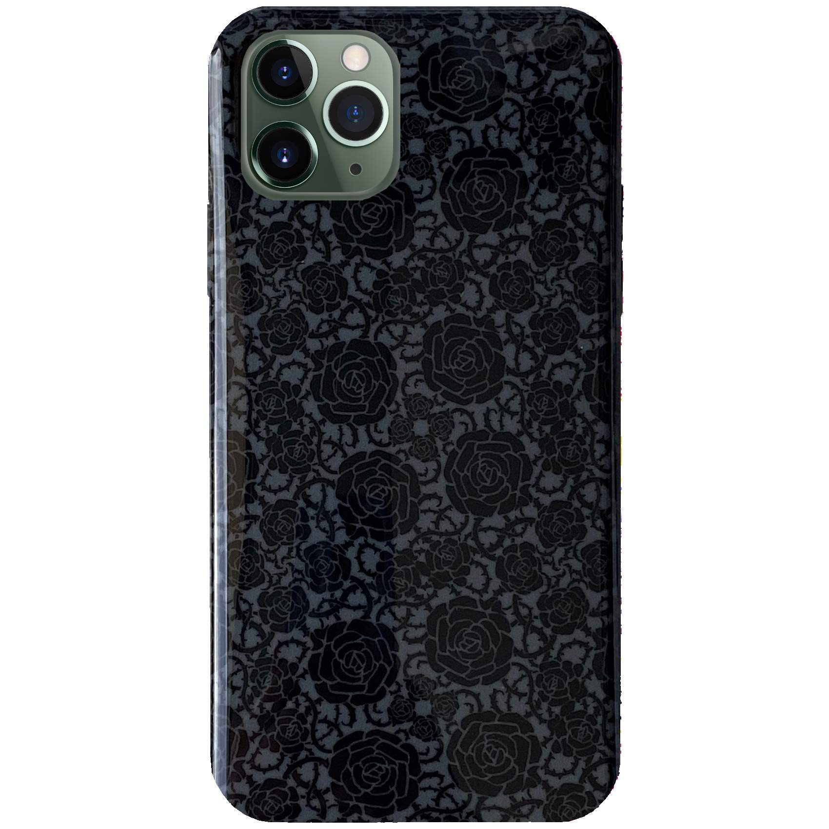 Elemental Cases Shockproof Protective TPU Case for iPhone 11 Pro Max - Goth Rose Design | Cute & Durable Phone Cover for Everyday Use, Travel & Outdoor Activities