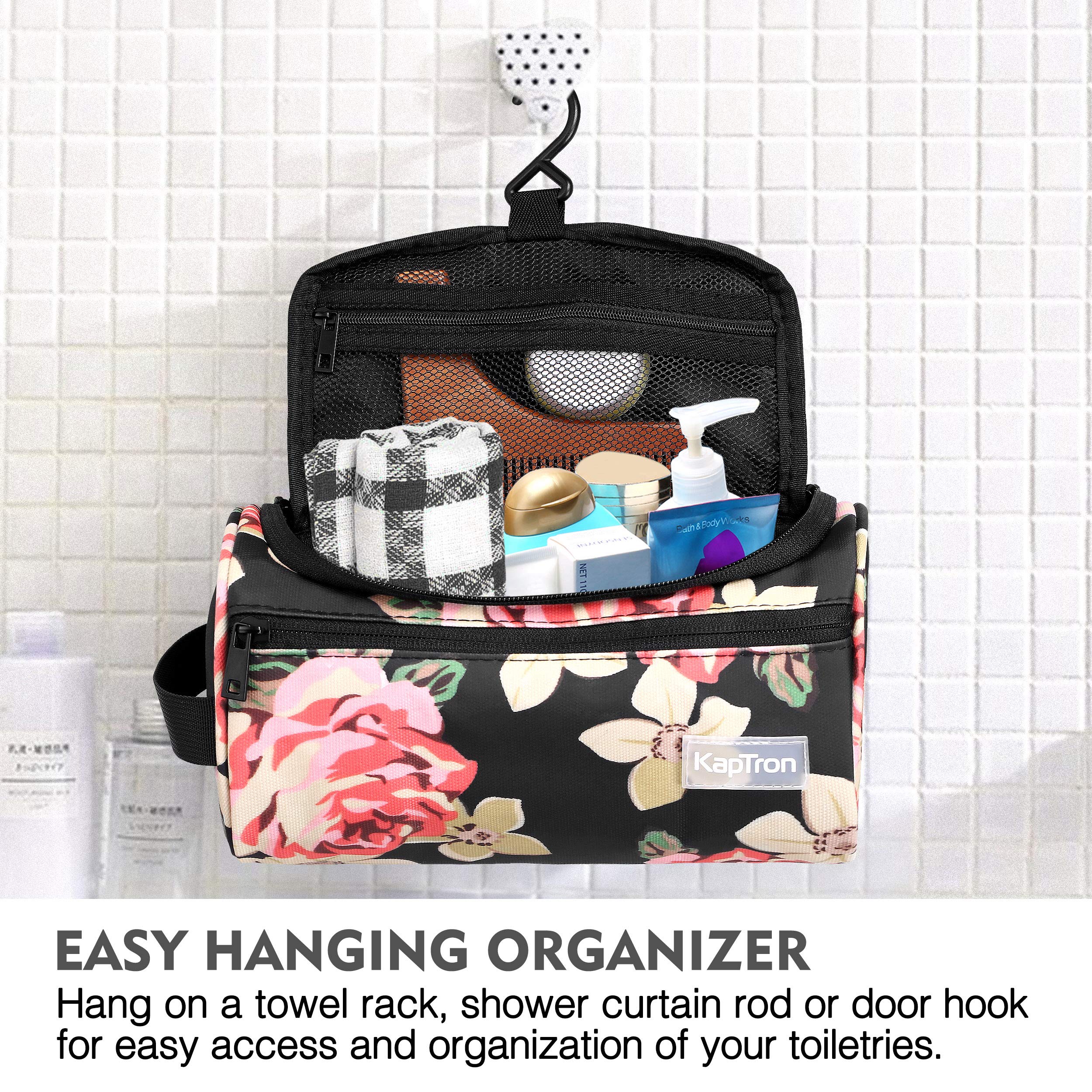 Waterproof Hanging Travel Toiletry Bag - Portable Cosmetic Organizer for Men & Women | Makeup, Shaving Kit, Grooming Tools & Hygiene Accessories | Perfect for Bathroom, Shower, Gym & Travel