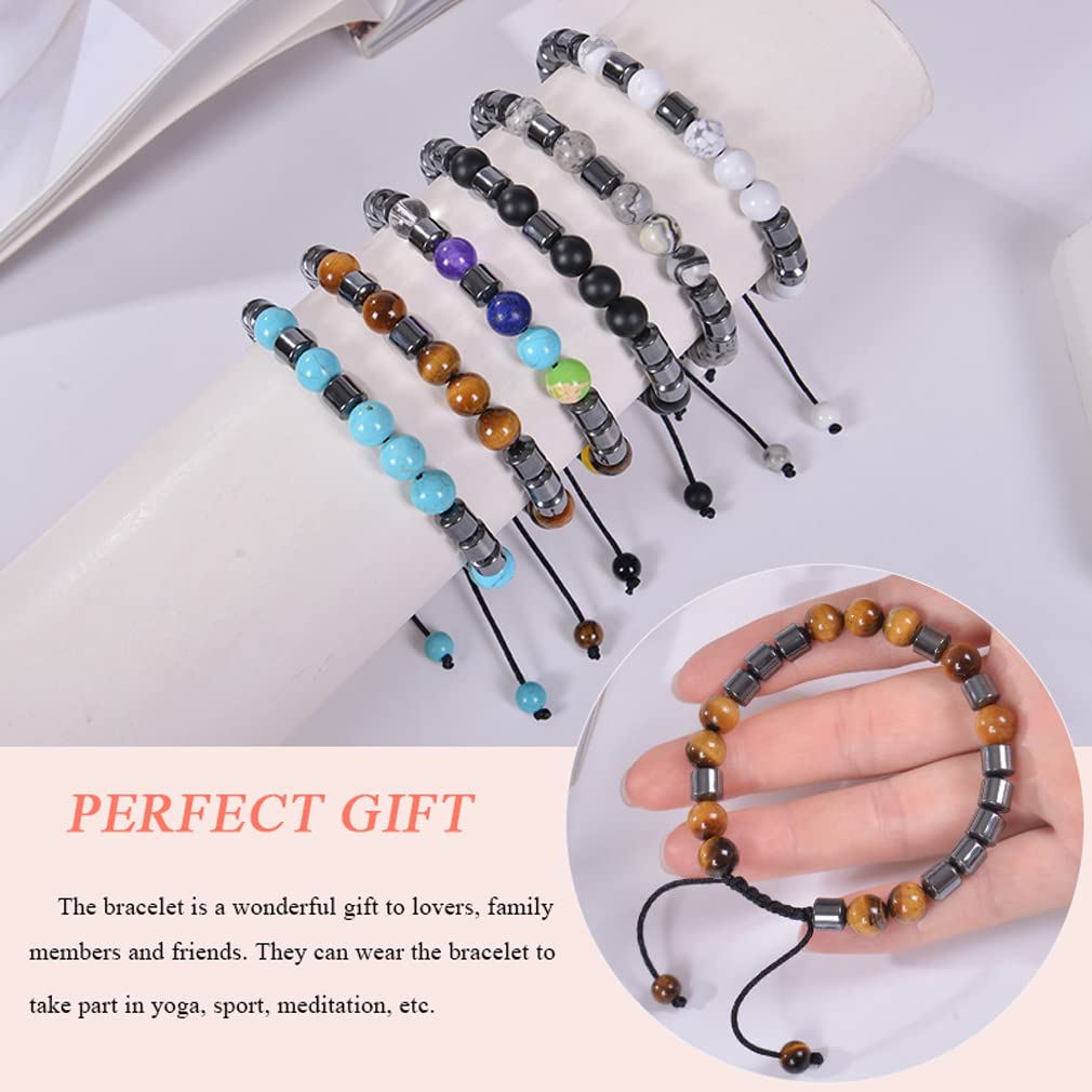 GelConnie 7 Chakra Healing Bracelet - 8mm Natural Lava Stone Yoga Beads for Stress Relief & Anxiety - Aromatherapy Essential Oil Diffuser Bangle - Perfect for Meditation, Yoga & Spiritual Healing
