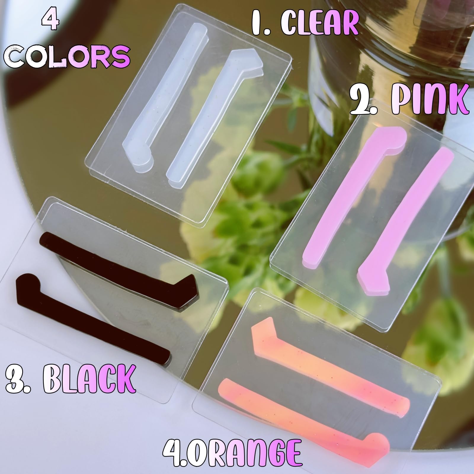 Professional Lash Lift Silicone Ribbon Covers - Self-Adhesive Soft Eyelash Perm Strips for Lash Lifting & Tinting (4 Pairs) - Ultra Gentle Firm Hold for Salon & Home Use