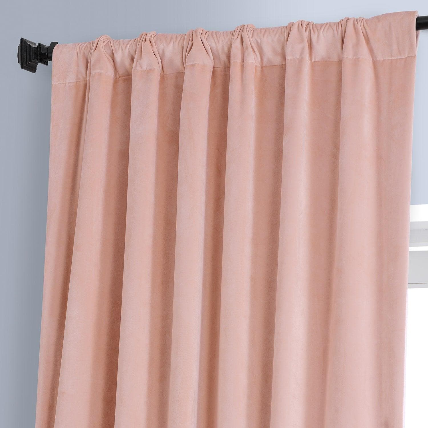 Apricot Blossom Signature Plush Velvet Blackout Curtains for Bedroom & Living Room - Thermal Insulated Window Drapes with Noise Reduction for Hotels, Home Decor