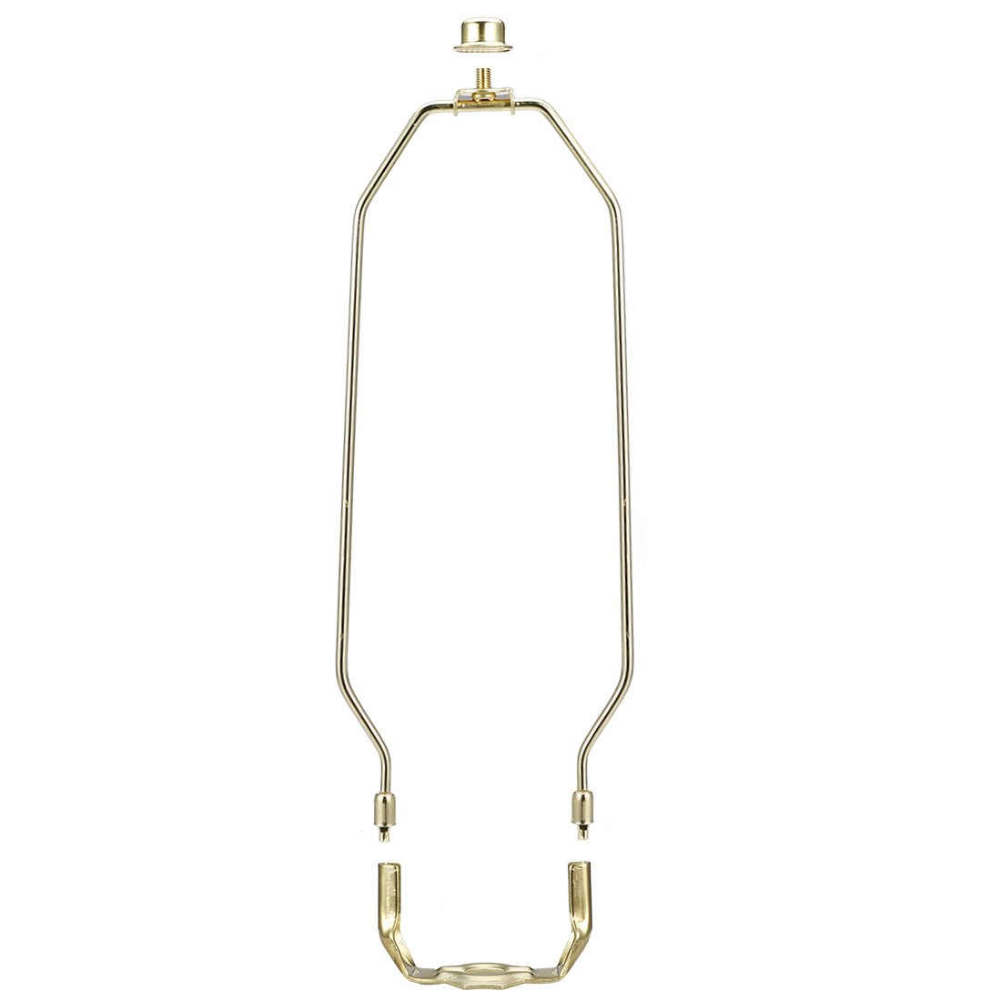 uxcell 12 Inch Polished Brass Lamp Harp Finial Holder Set - 2Pcs for Table & Floor Lamps - Perfect for Living Room, Bedroom, and Office Lighting Decor
