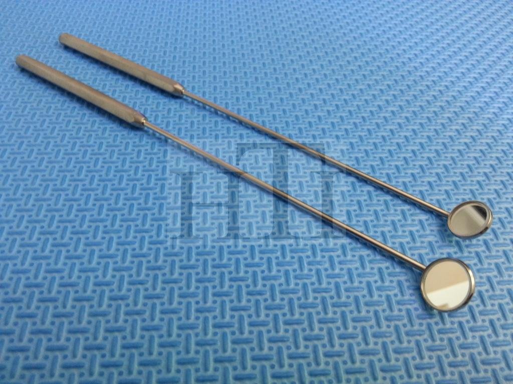 HTI Professional Set of 2 Boilable Dental Mirrors - Laryngeal Mirror #0 & #1 with Ergonomic Handle for Dentists, Hygienists & Medical Use - Perfect for Dental Exams, ENT Procedures & Clinical Hygiene
