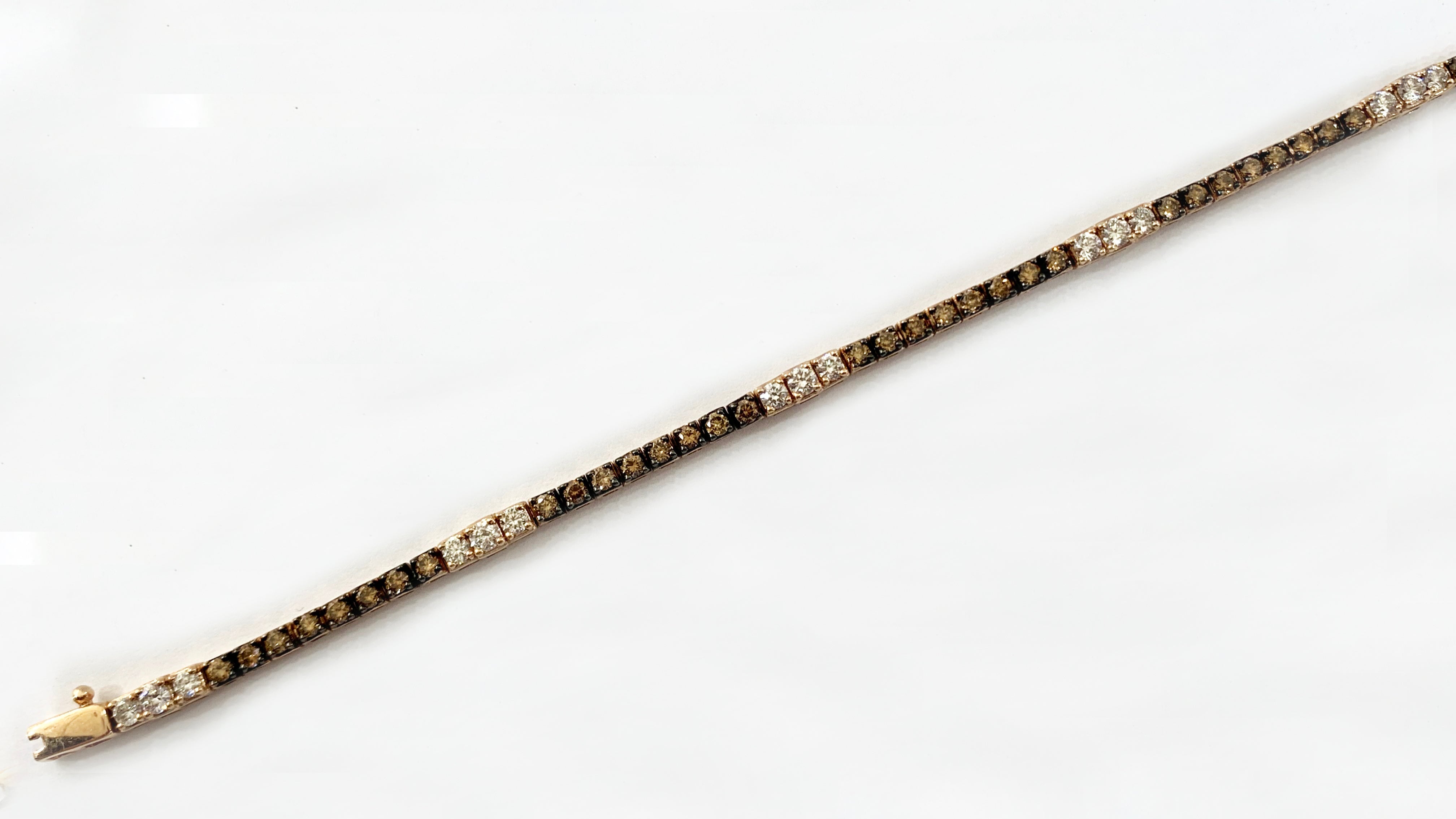 14K Rose Gold Chocolate Diamond Bracelet for Women - Elegant Stackable Jewelry Gift for Anniversary, Birthday & Special Occasions