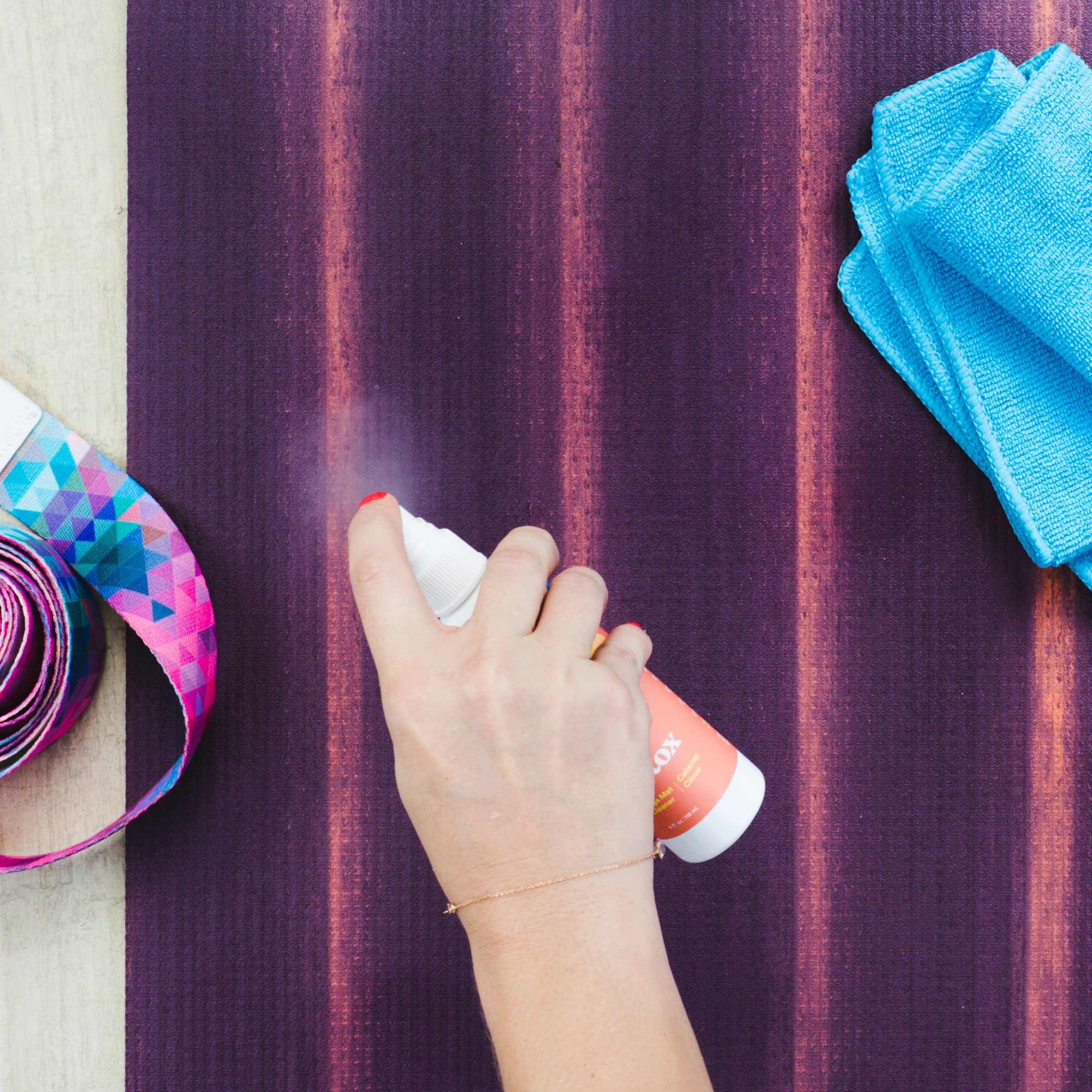 ASUTRA Organic Yoga Mat Cleaner Spray Variety Pack (6 Bottles x 4 fl oz) - All-Natural Essential Oils, Non-Slippery Formula for Deep Cleaning Yoga Mats, Gym Equipment & Fitness Gear - Includes Microfiber Towels - Perfect for Home Workouts, Studio Sessions & Travel Yoga Practice